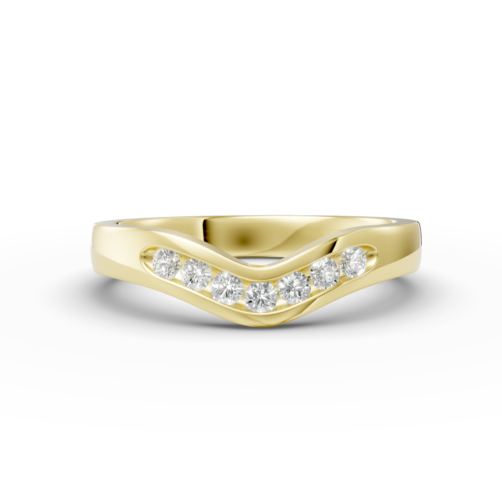 Diamond Set Shaped Wedding Band