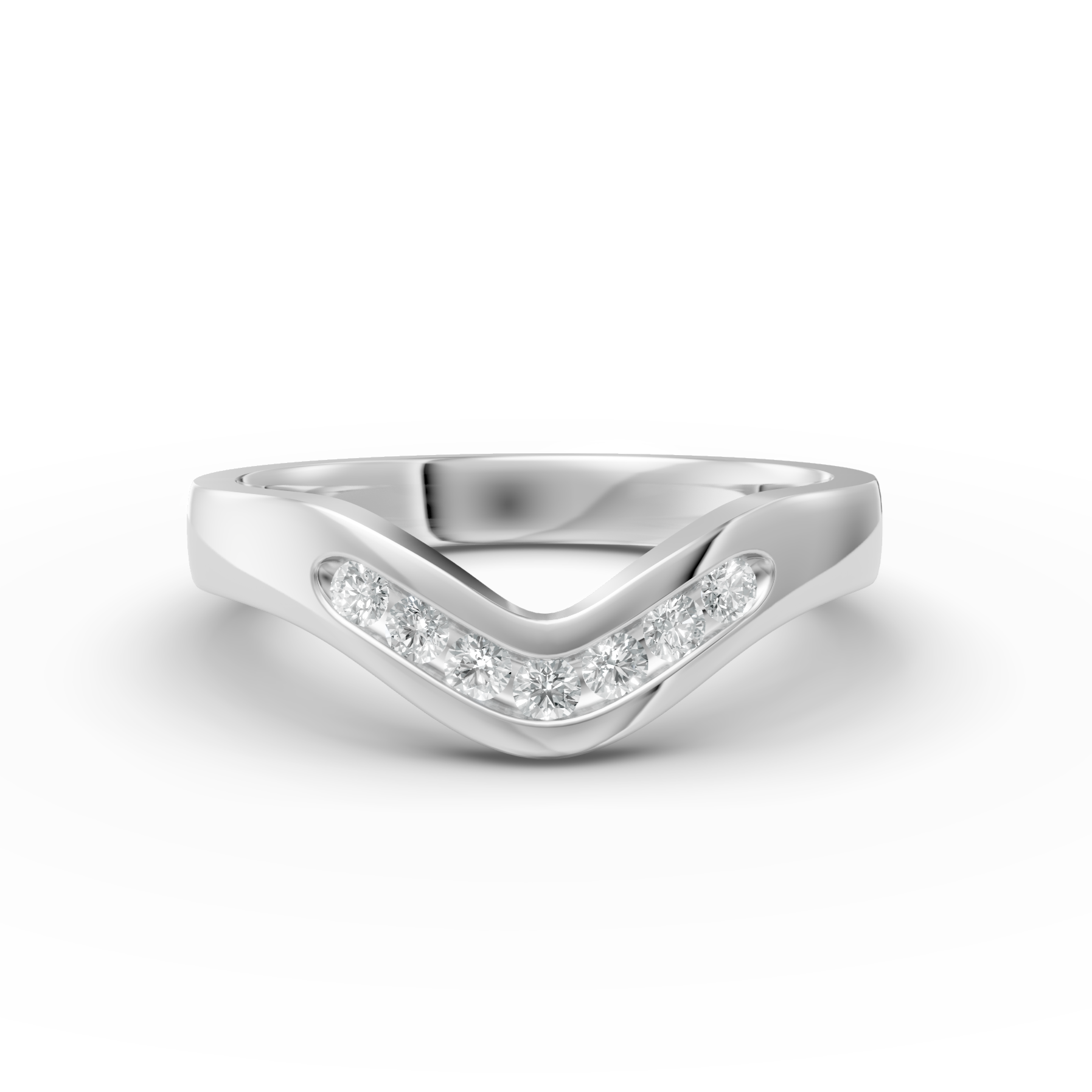 Diamond Set Shaped Wedding Band