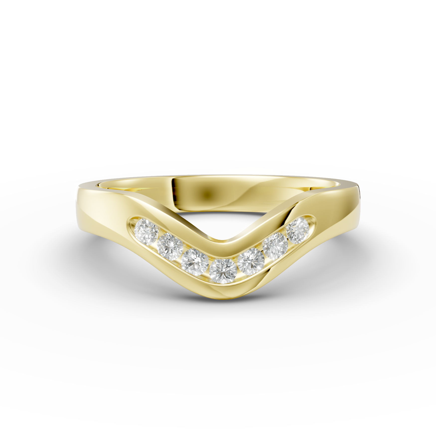 Diamond Set Shaped Wedding Band