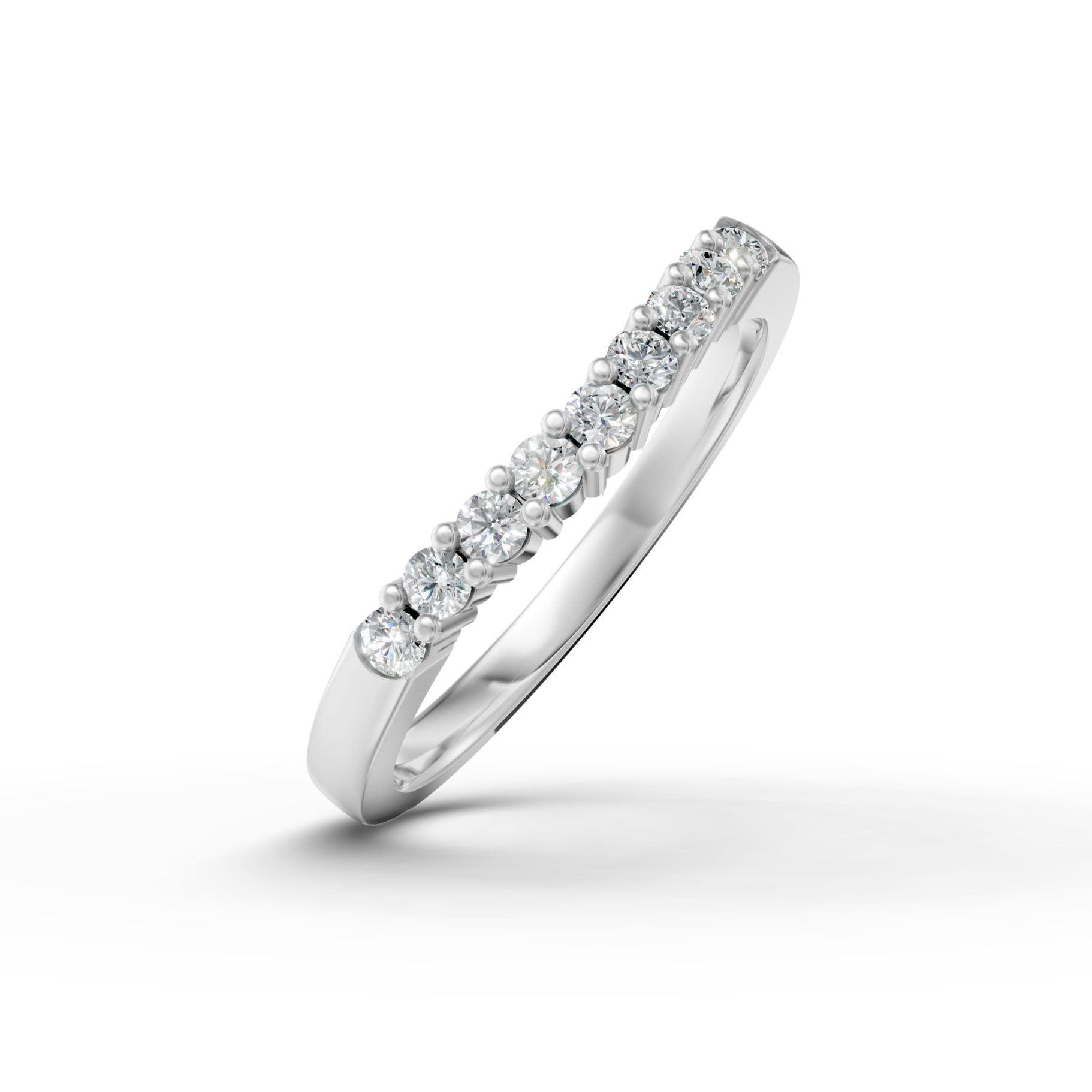Diamond Set Shaped Wedding Band