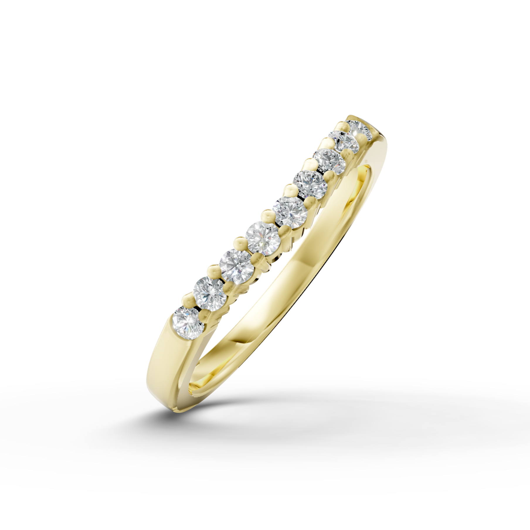 Diamond Set Shaped Wedding Band