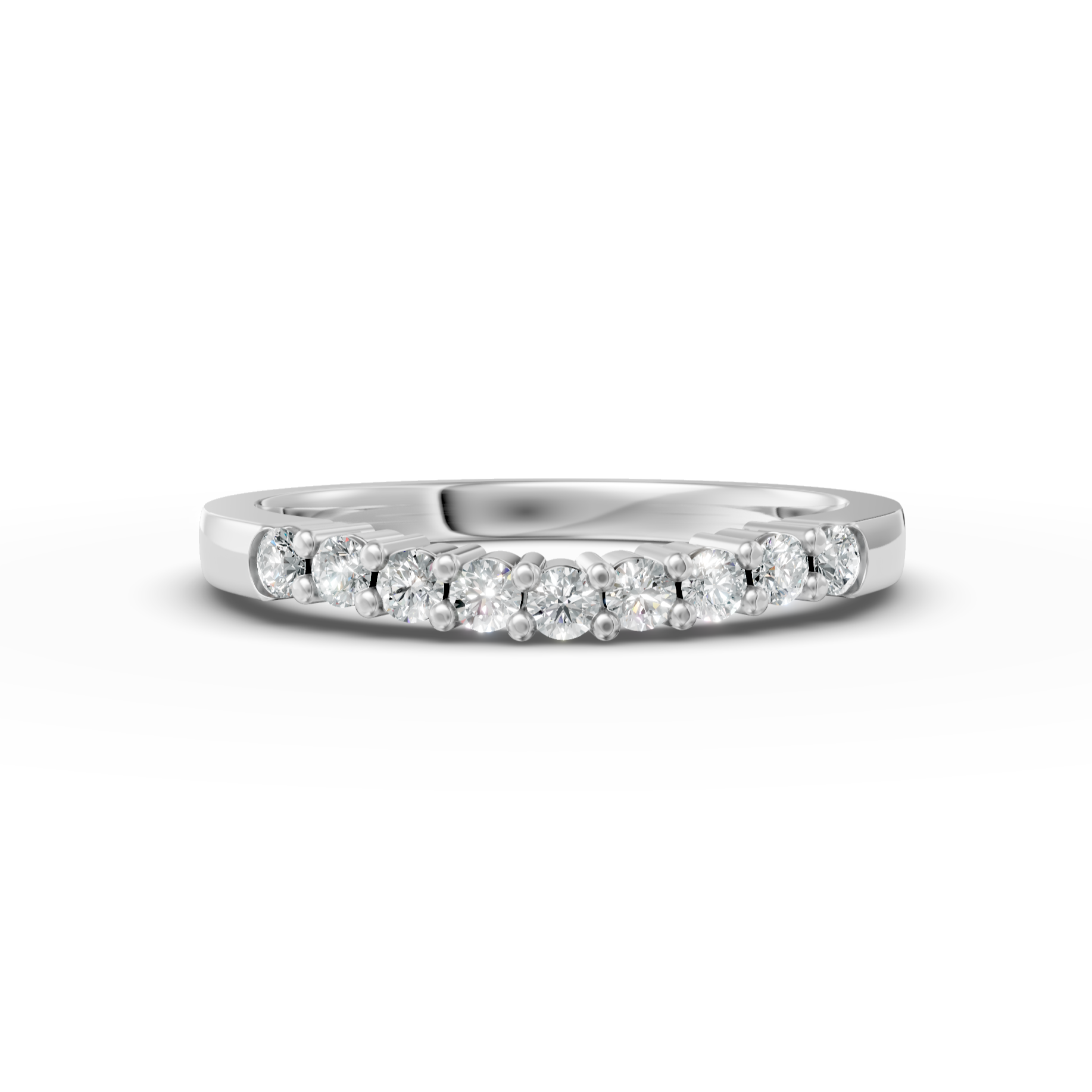 Diamond Set Shaped Wedding Band