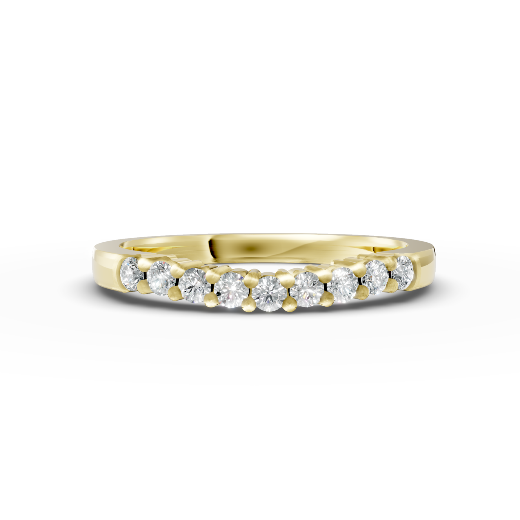 Diamond Set Shaped Wedding Band