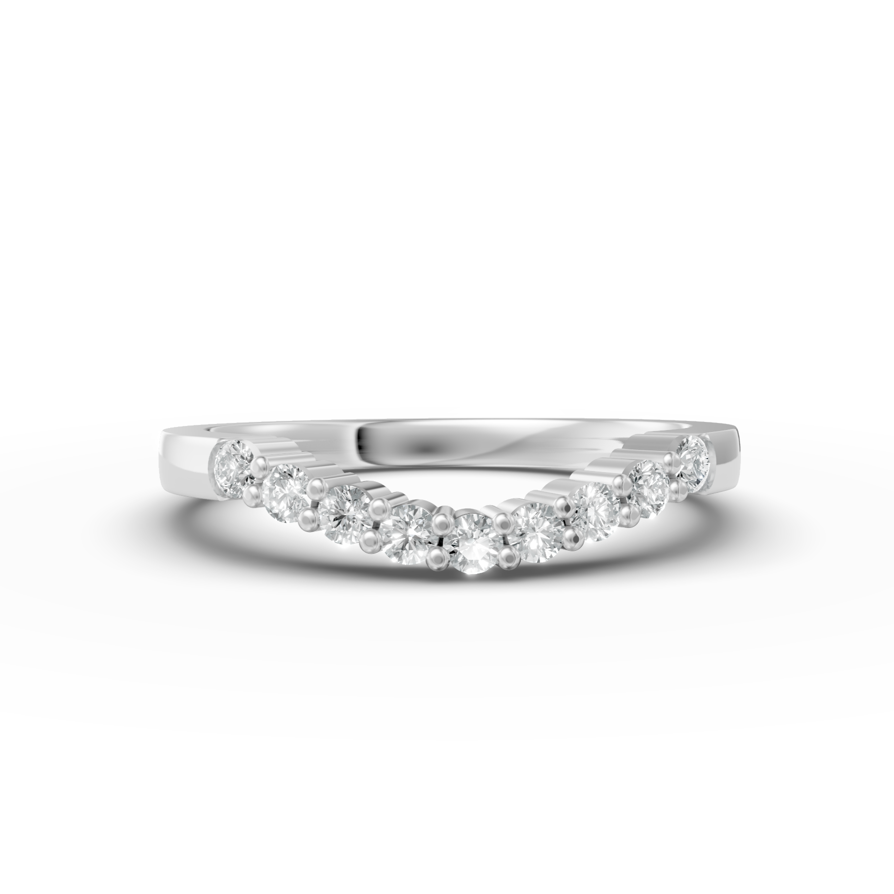 Diamond Set Shaped Wedding Band