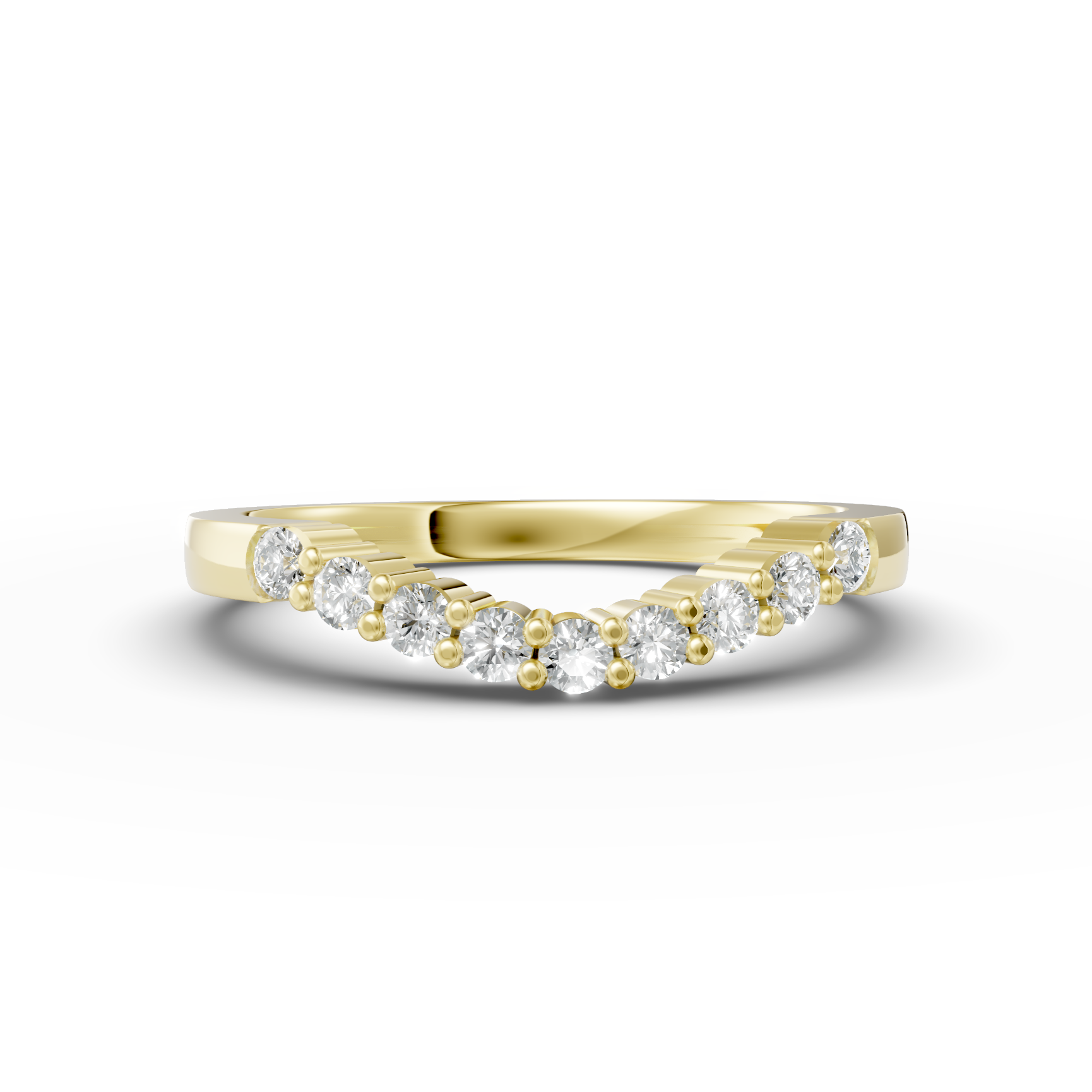 Diamond Set Shaped Wedding Band
