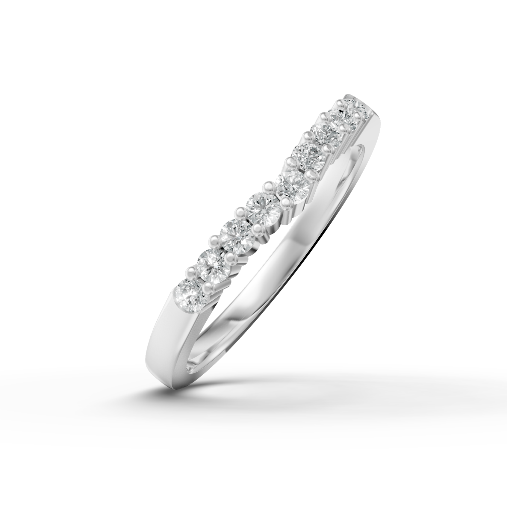 Diamond Set Shaped Wedding Band