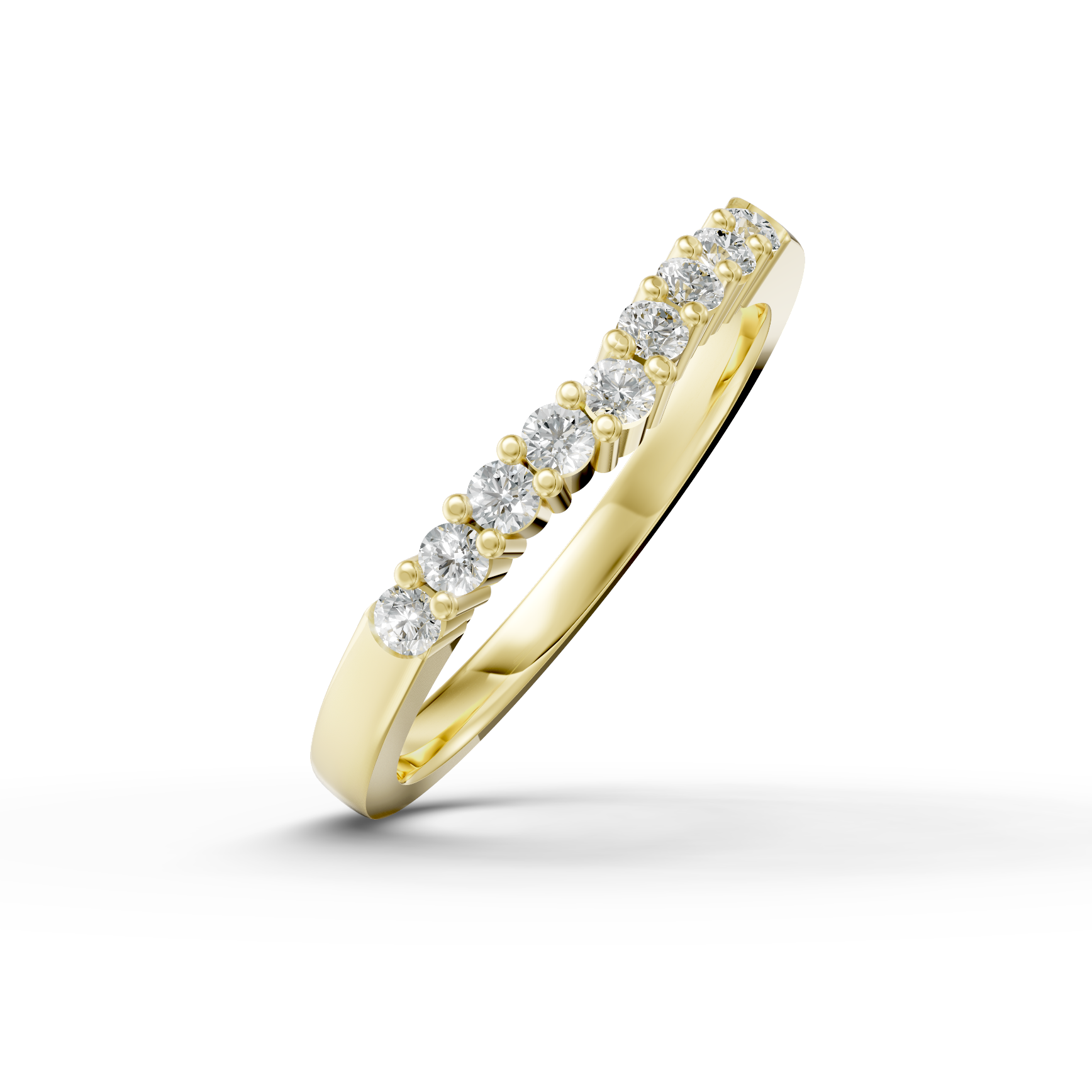 Diamond Set Shaped Wedding Band