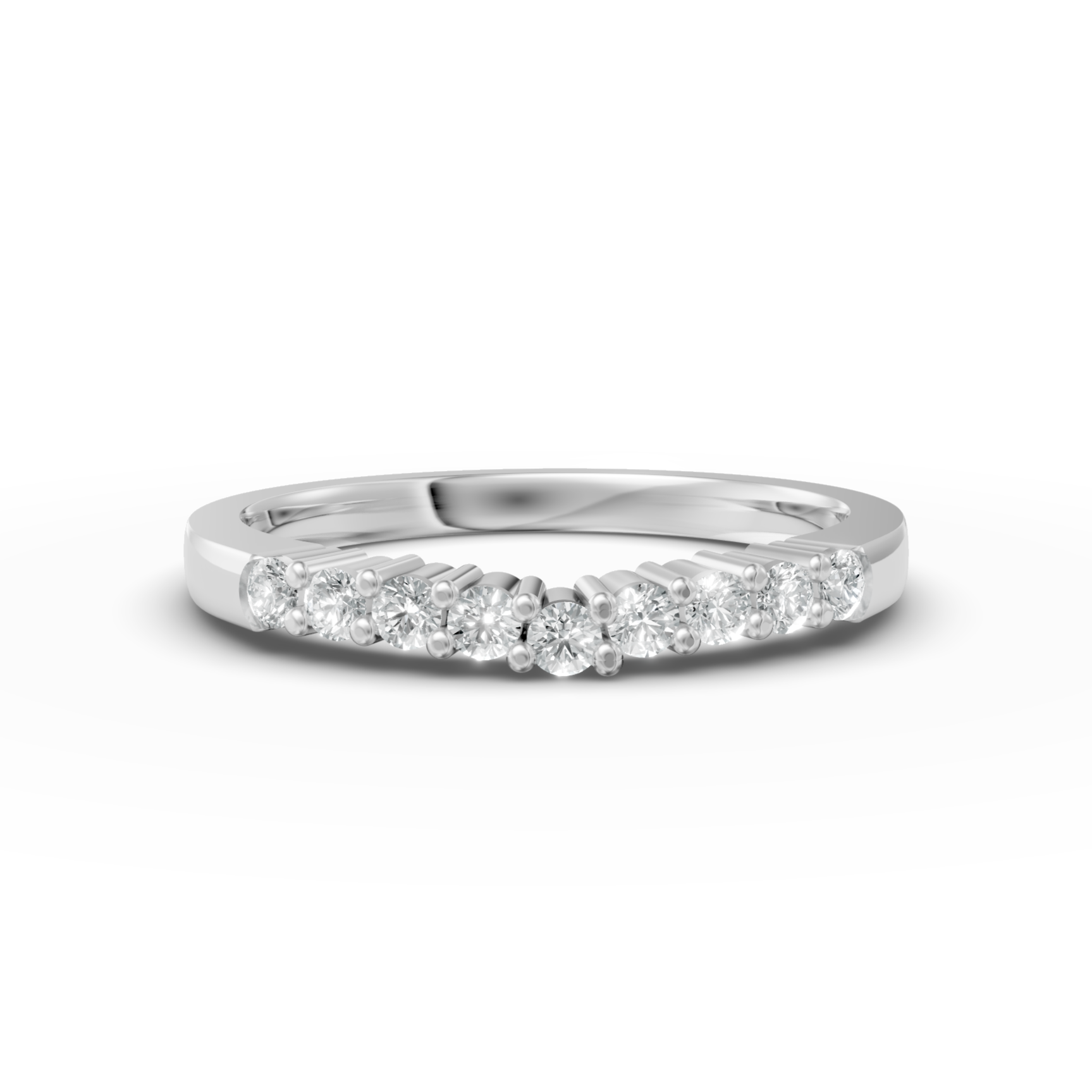 Diamond Set Shaped Wedding Band