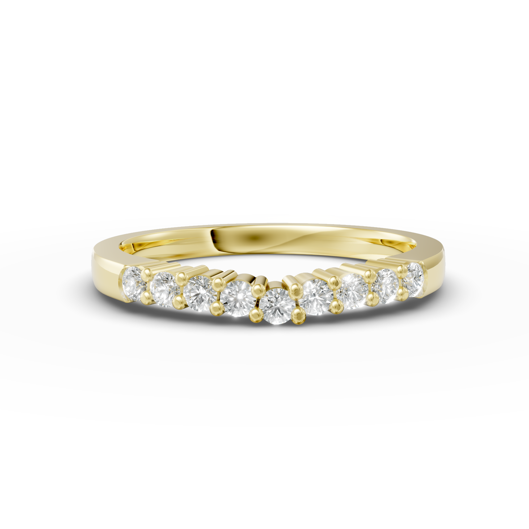 Diamond Set Shaped Wedding Band