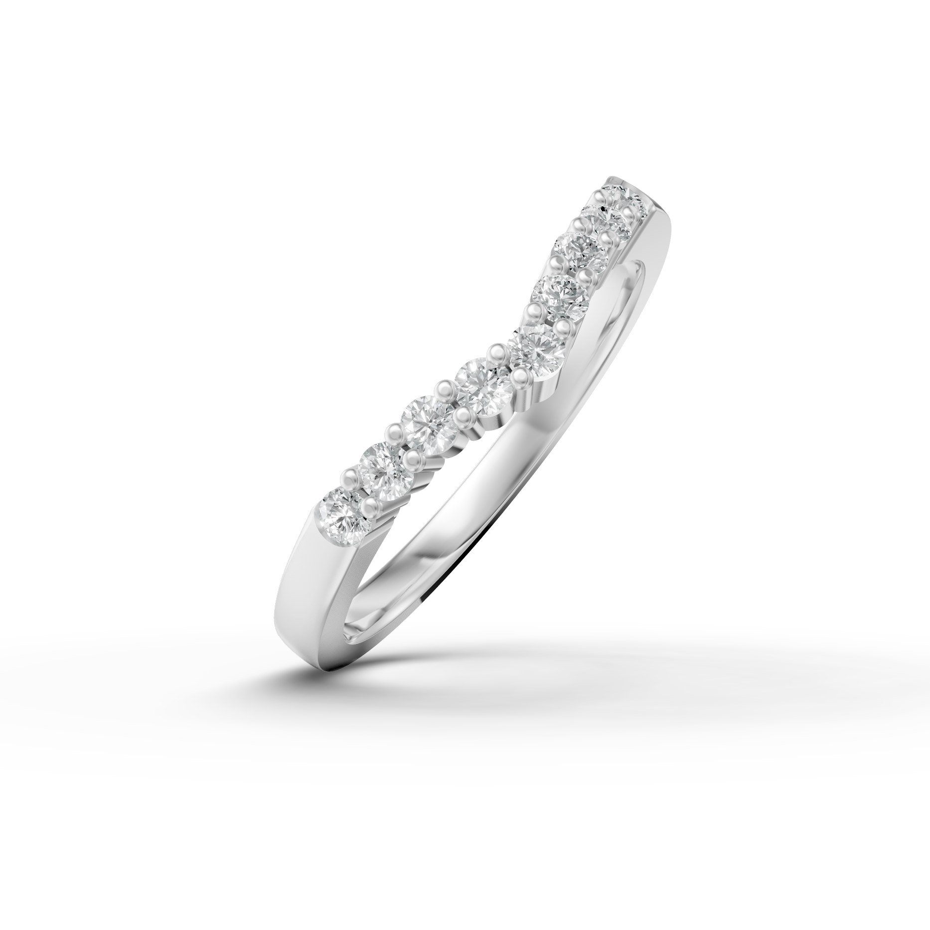 Diamond Set Shaped Wedding Band