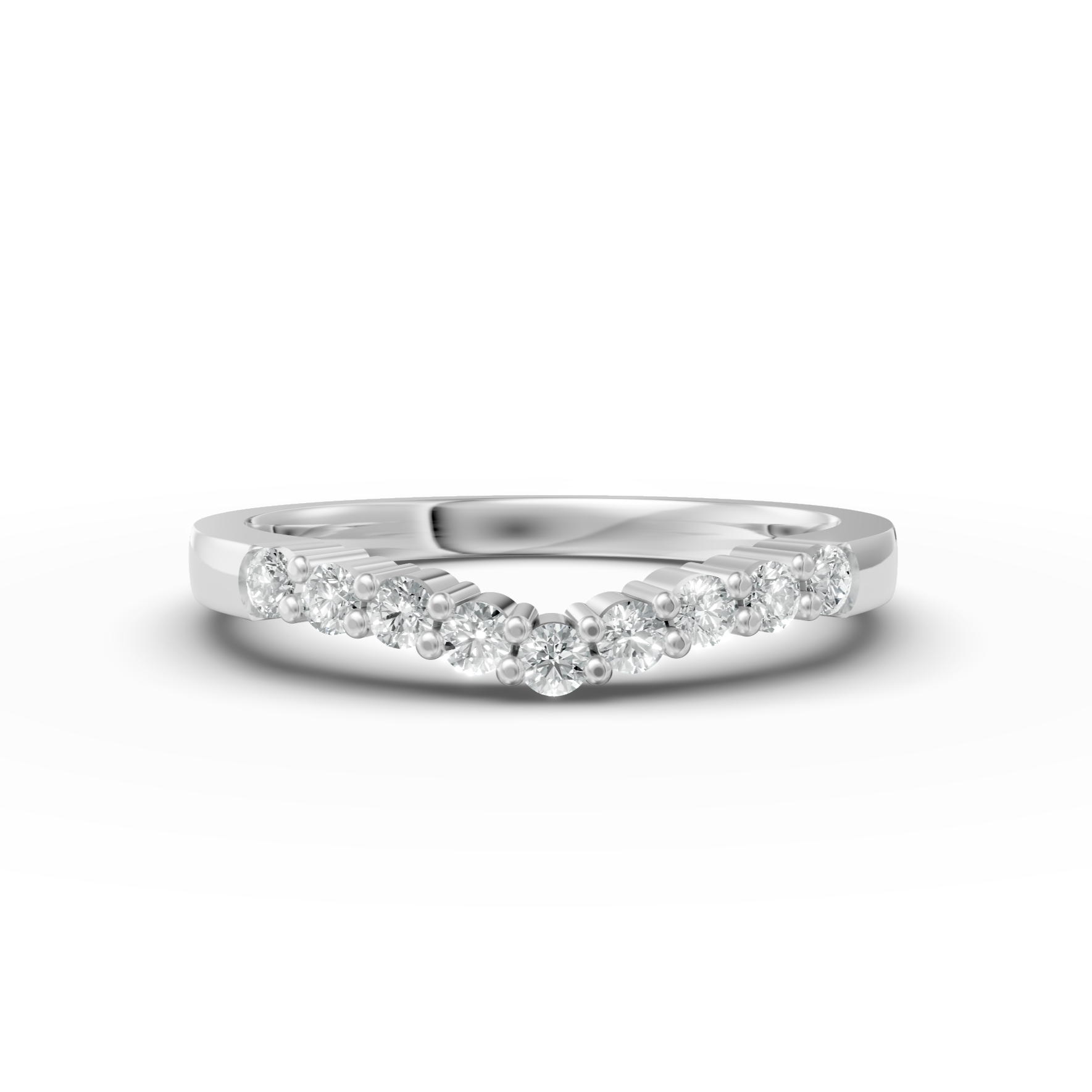 Diamond Set Shaped Wedding Band
