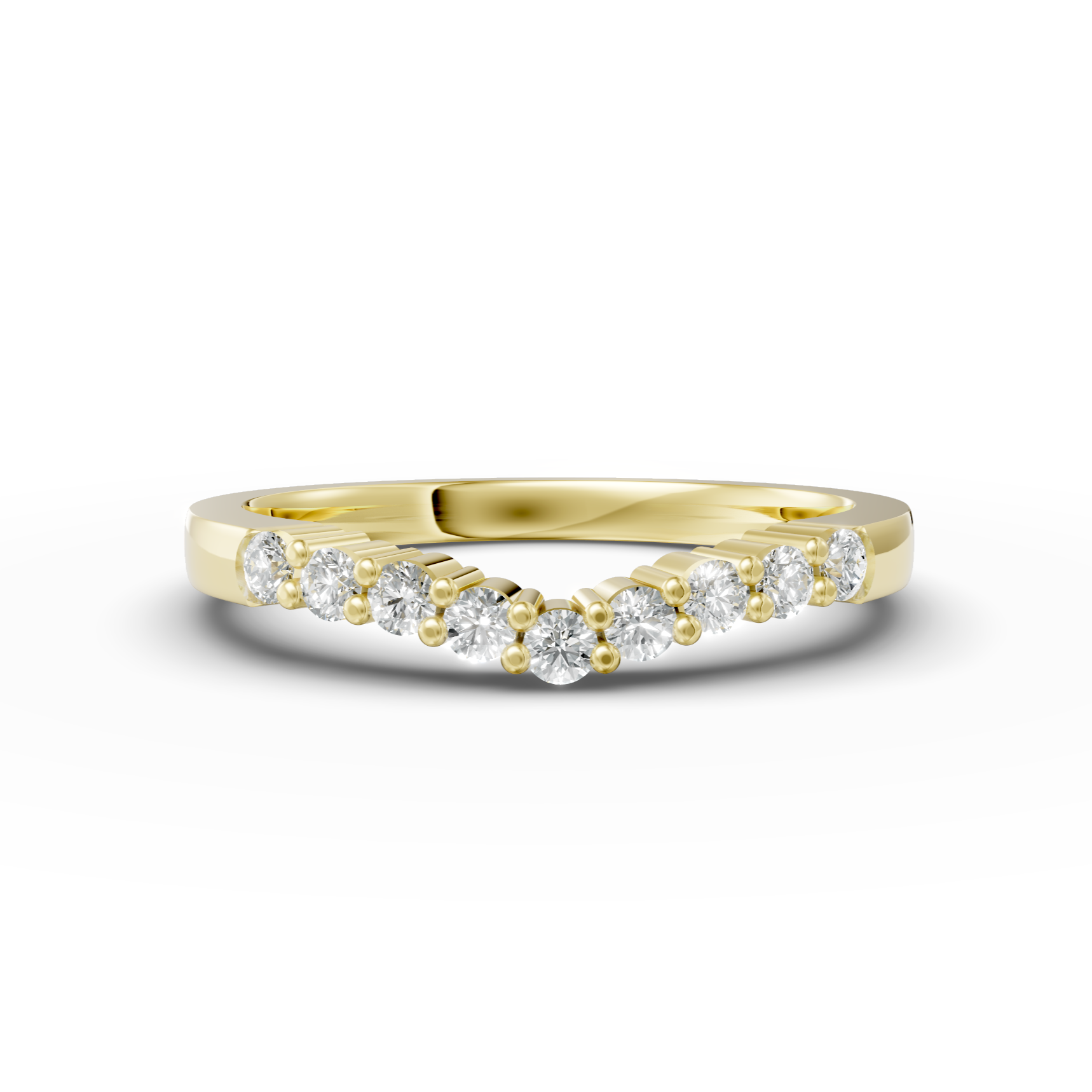 Diamond Set Shaped Wedding Band