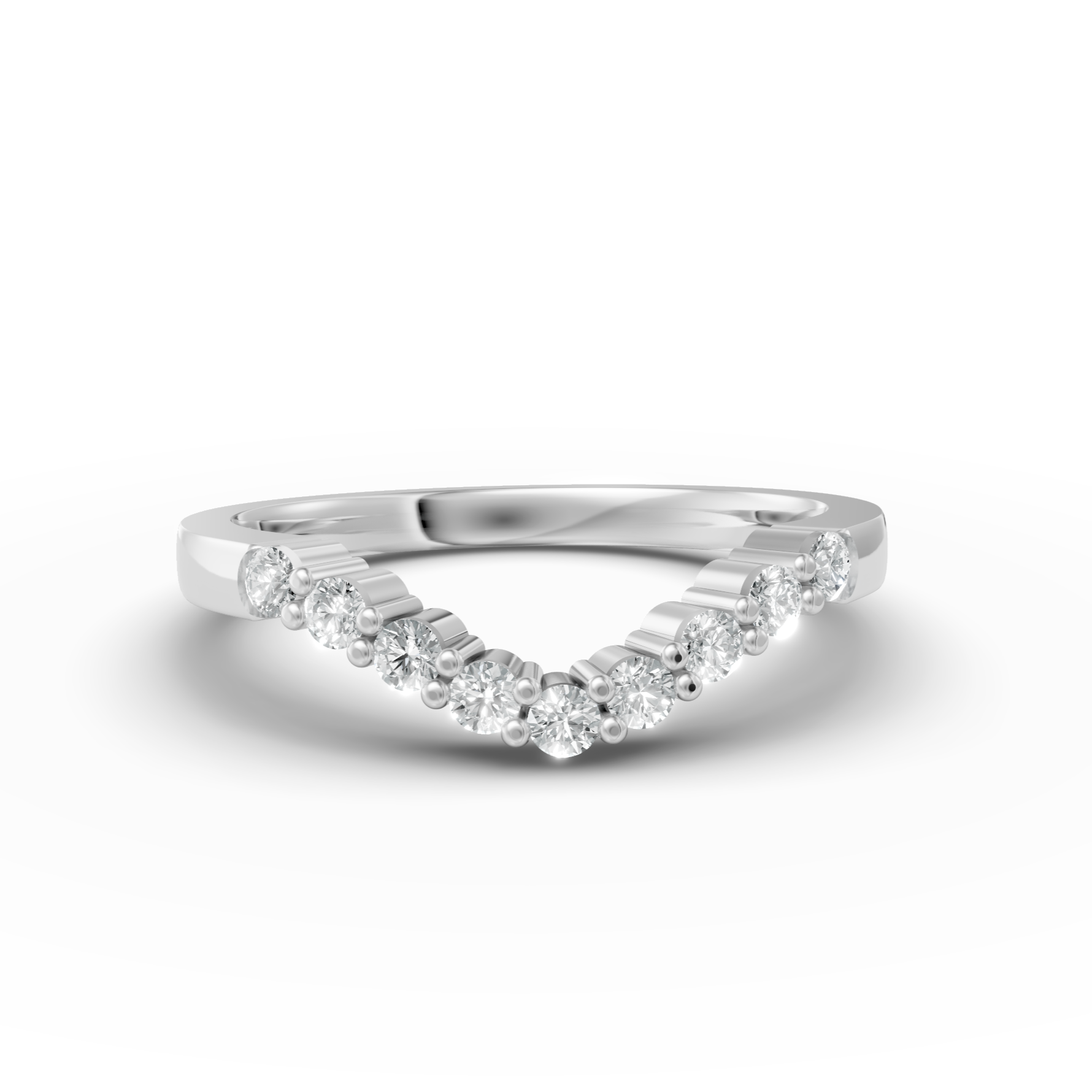 Diamond Set Shaped Wedding Band