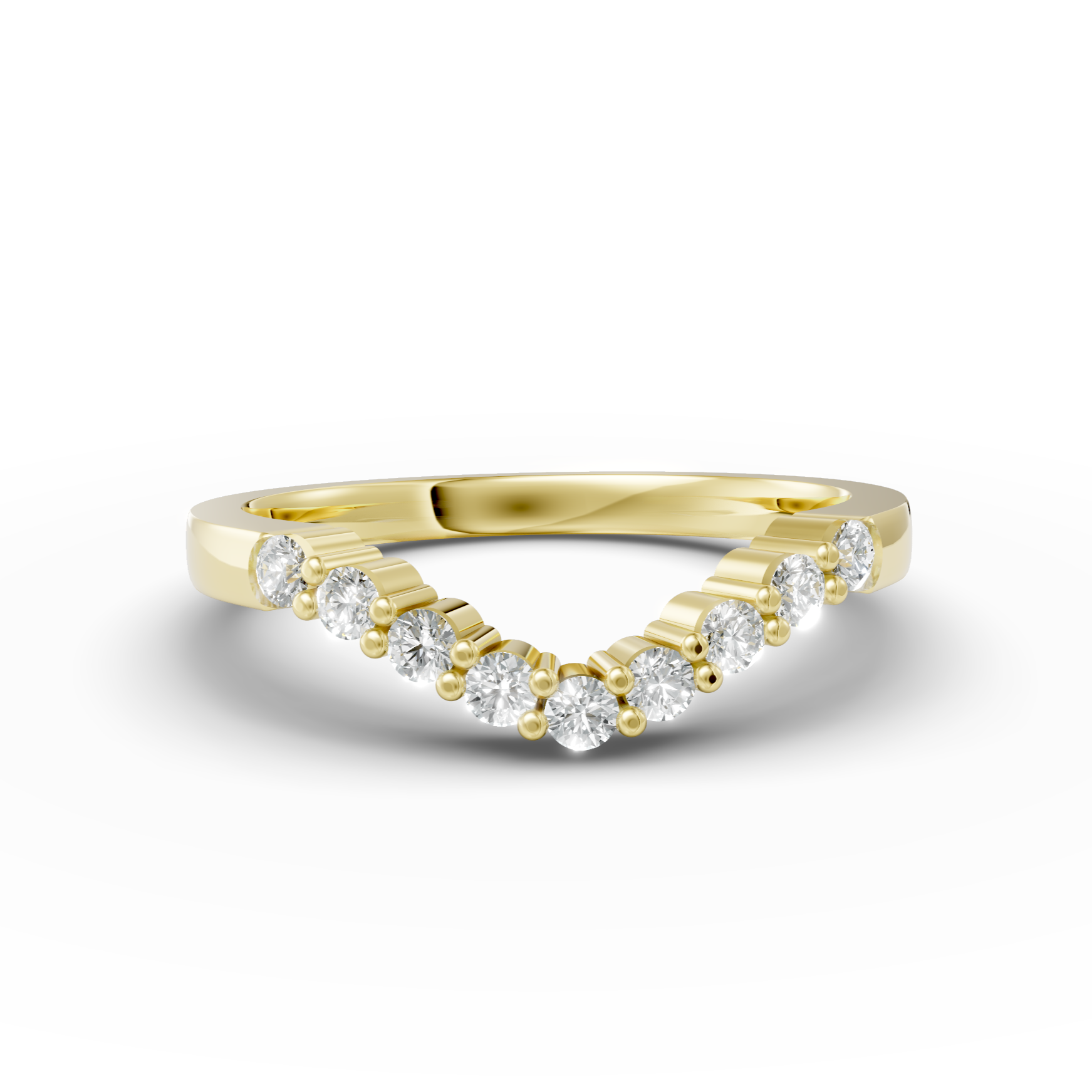 Diamond Set Shaped Wedding Band