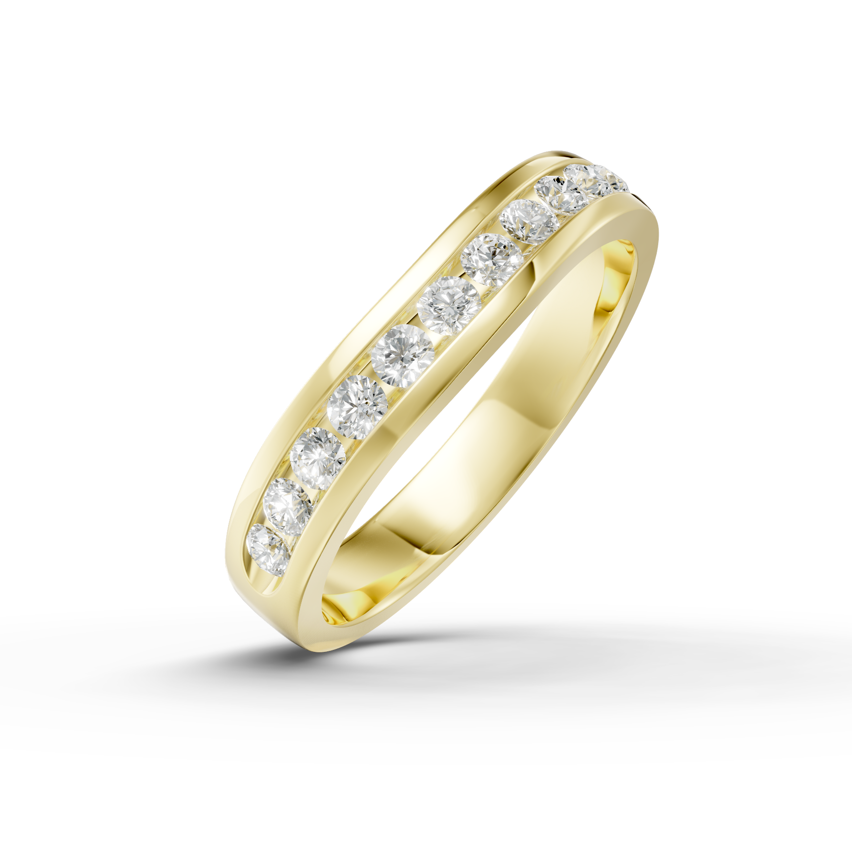 Diamond Set Shaped Wedding Band