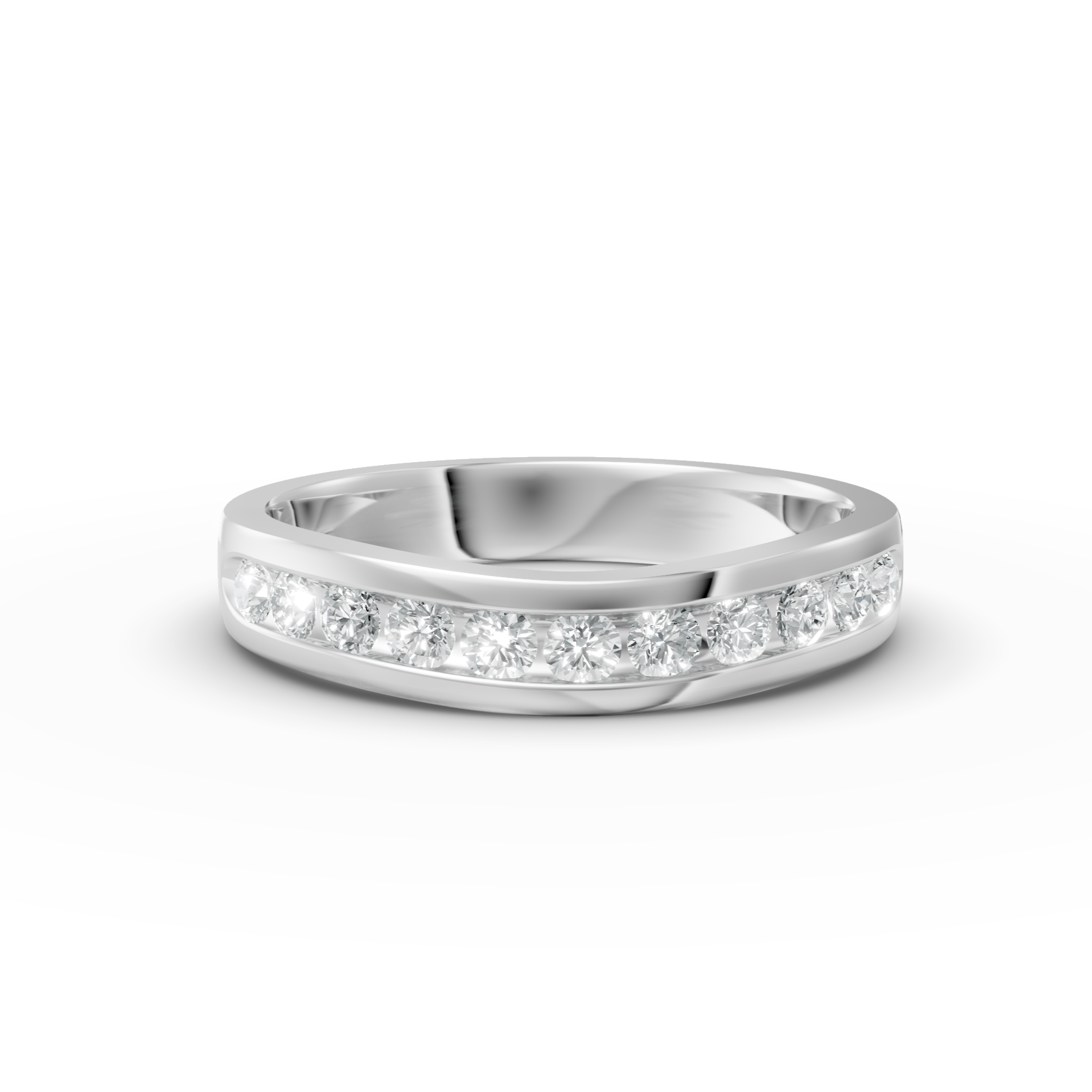 Diamond Set Shaped Wedding Band