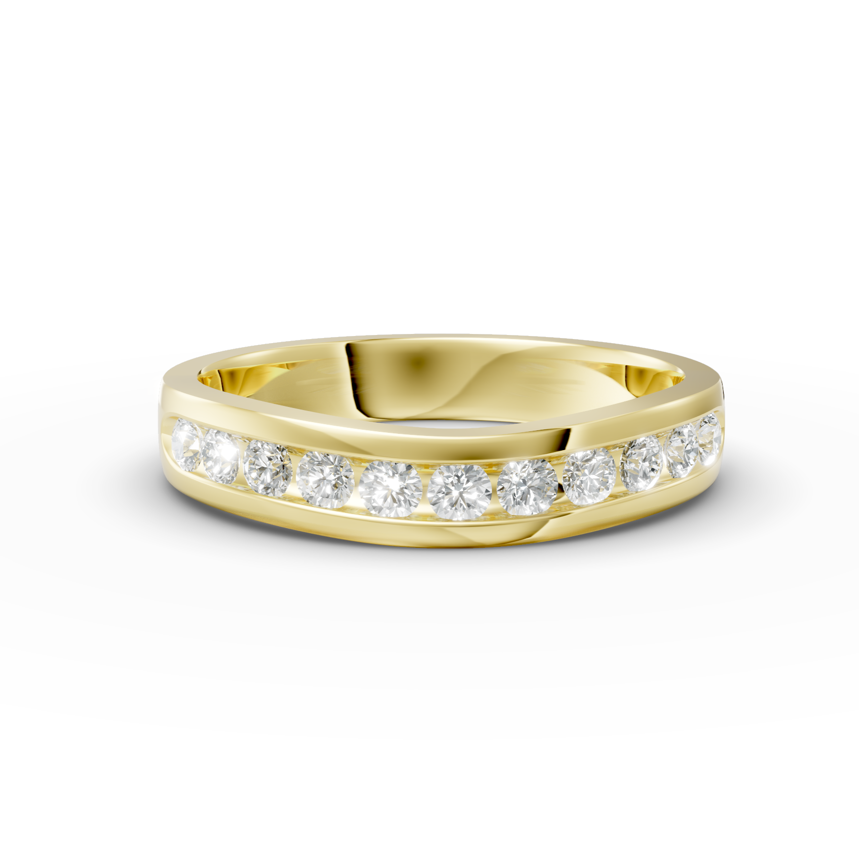 Diamond Set Shaped Wedding Band