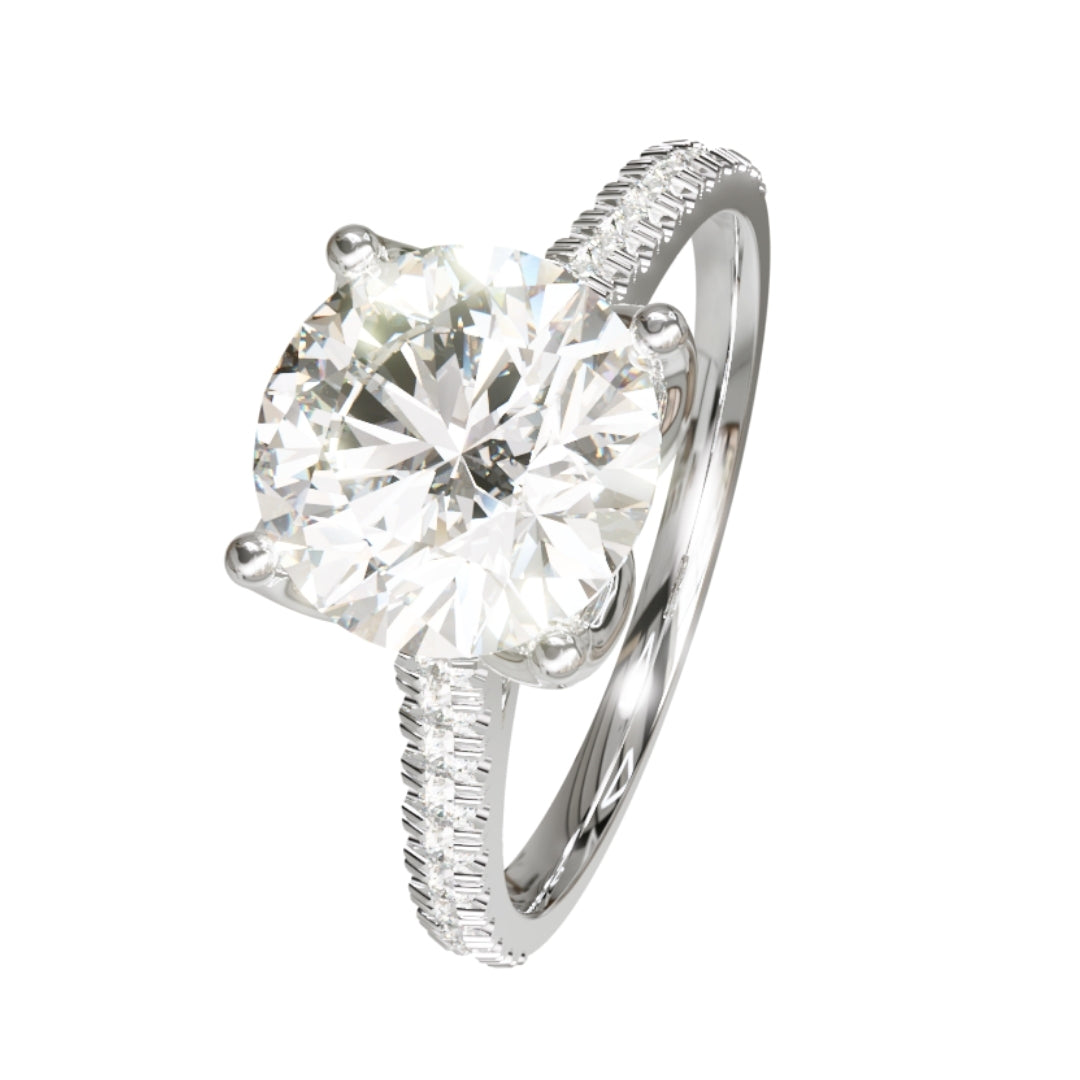 Lab Grown Diamond Round Shoulder Set Ring (In Stock)