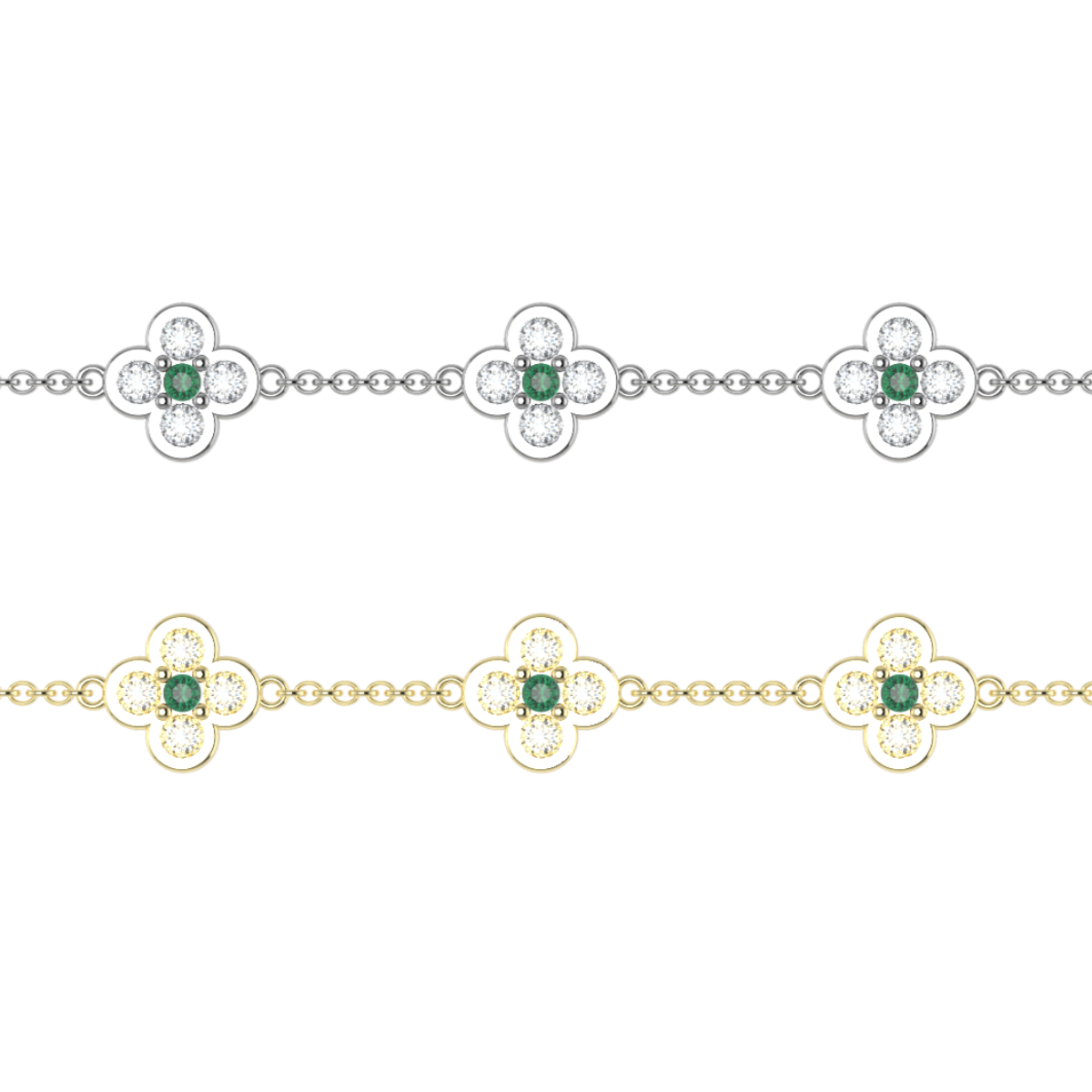 Lab Grown Diamond and Coloured Stone Bracelet