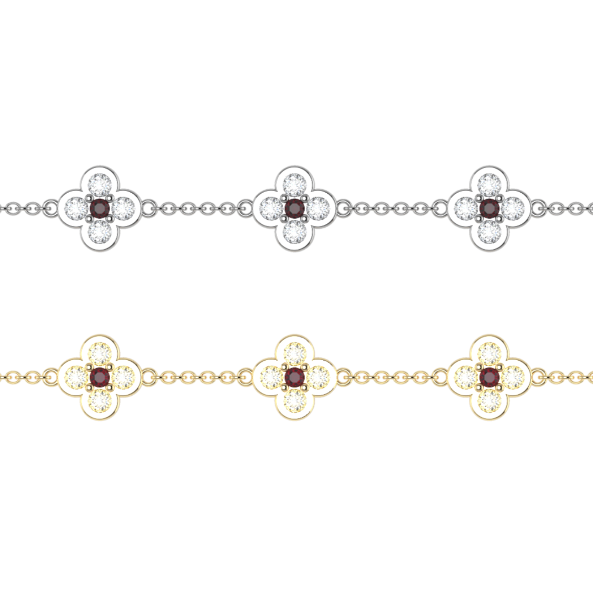 Lab Grown Diamond and Coloured Stone Bracelet