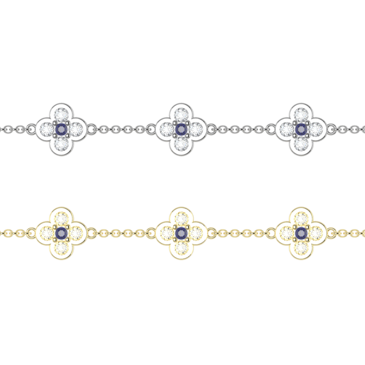 Lab Grown Diamond and Coloured Stone Bracelet