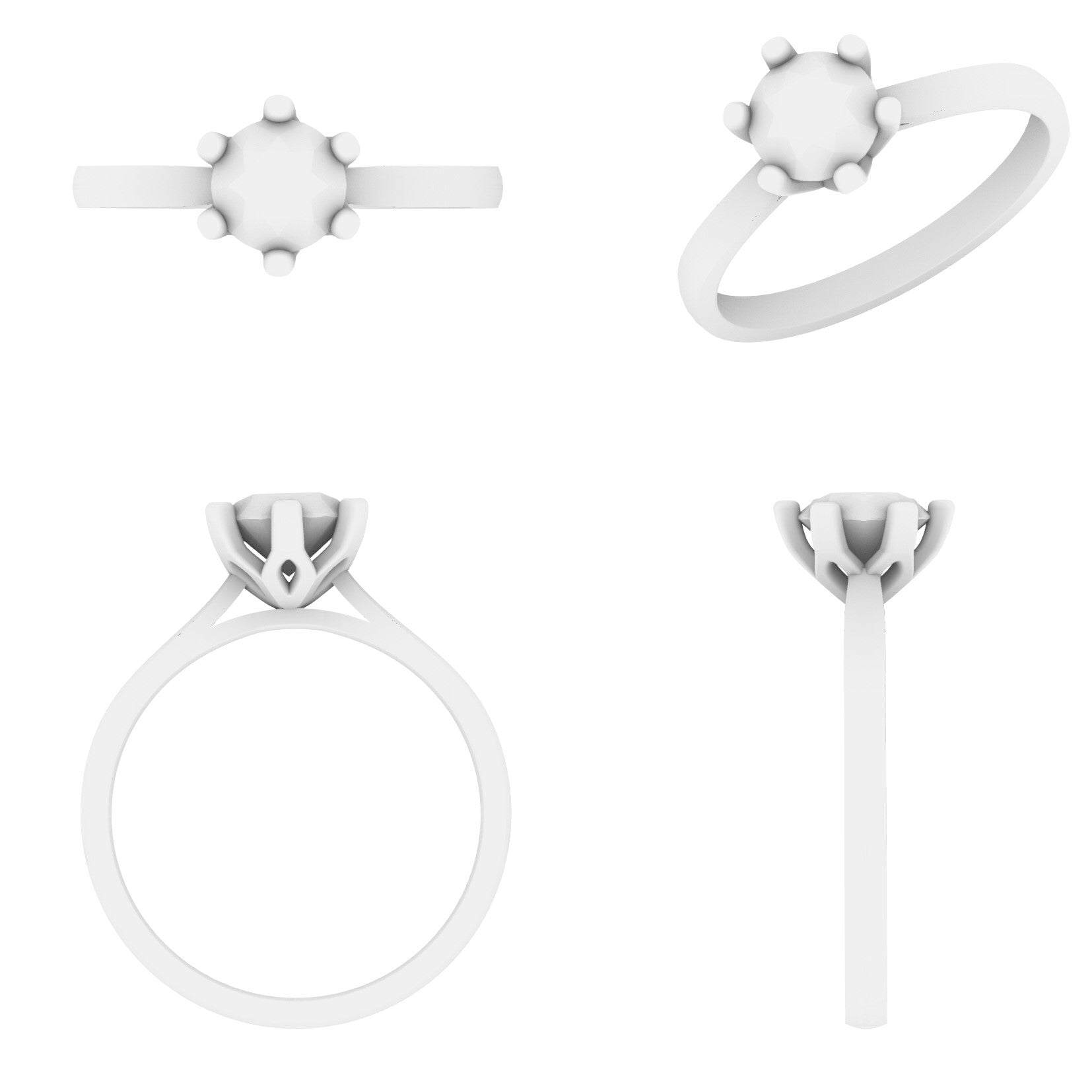 Lab Grown Diamond Round Single Stone Ring