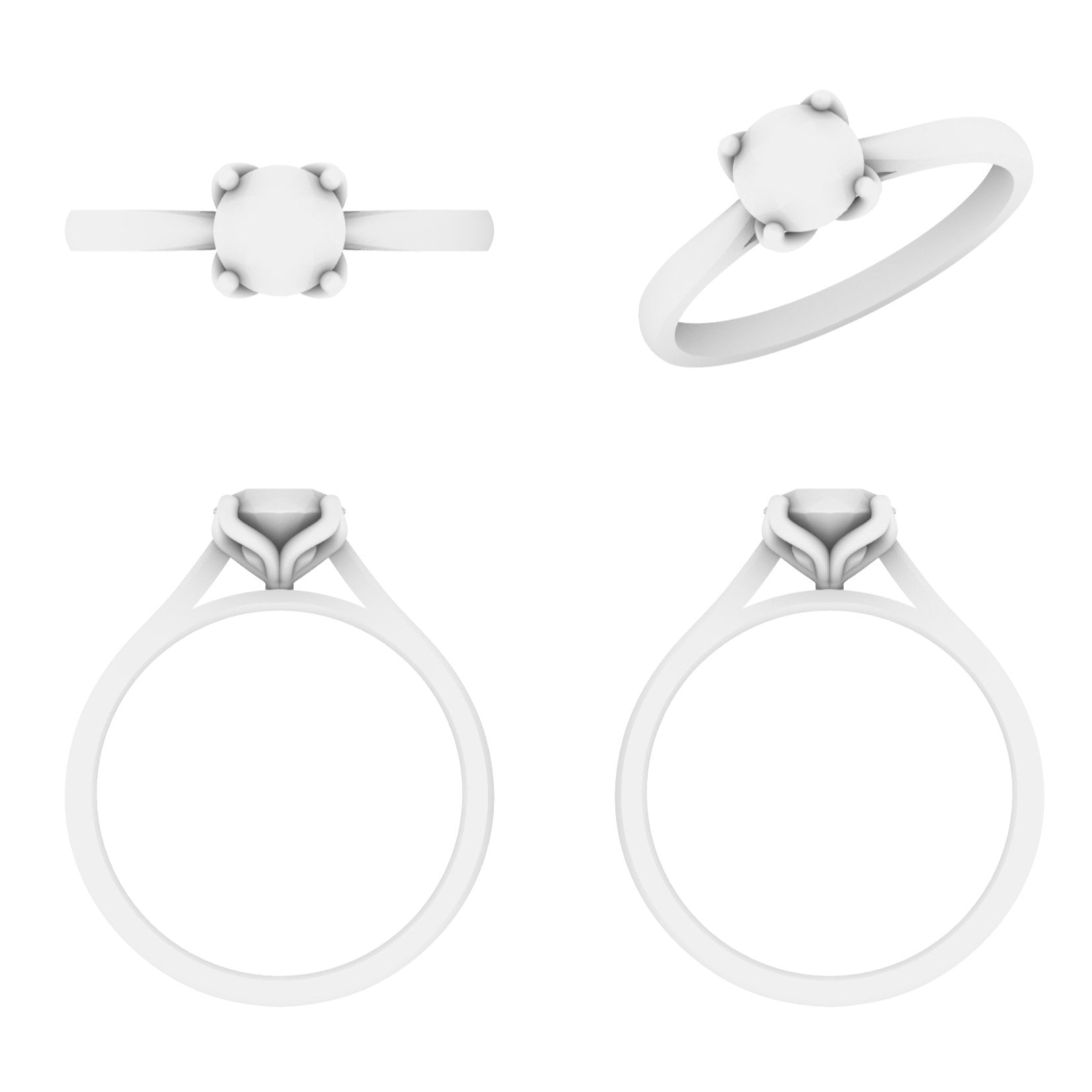 Lab Grown Diamond Round Single Stone Ring (In Stock)