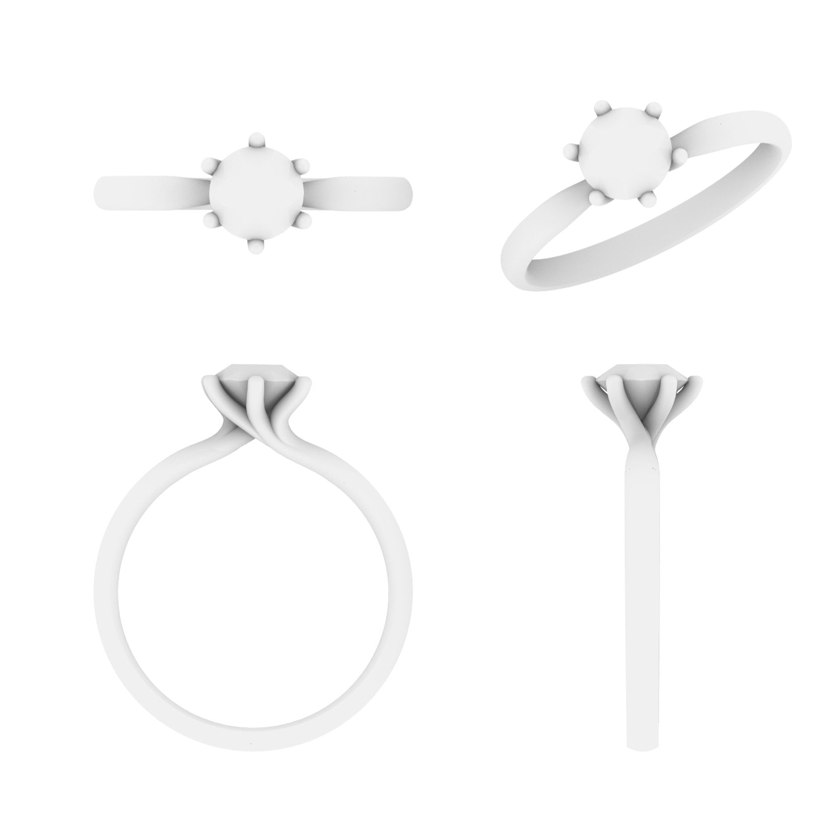 Lab Grown Diamond Round Single Stone Ring