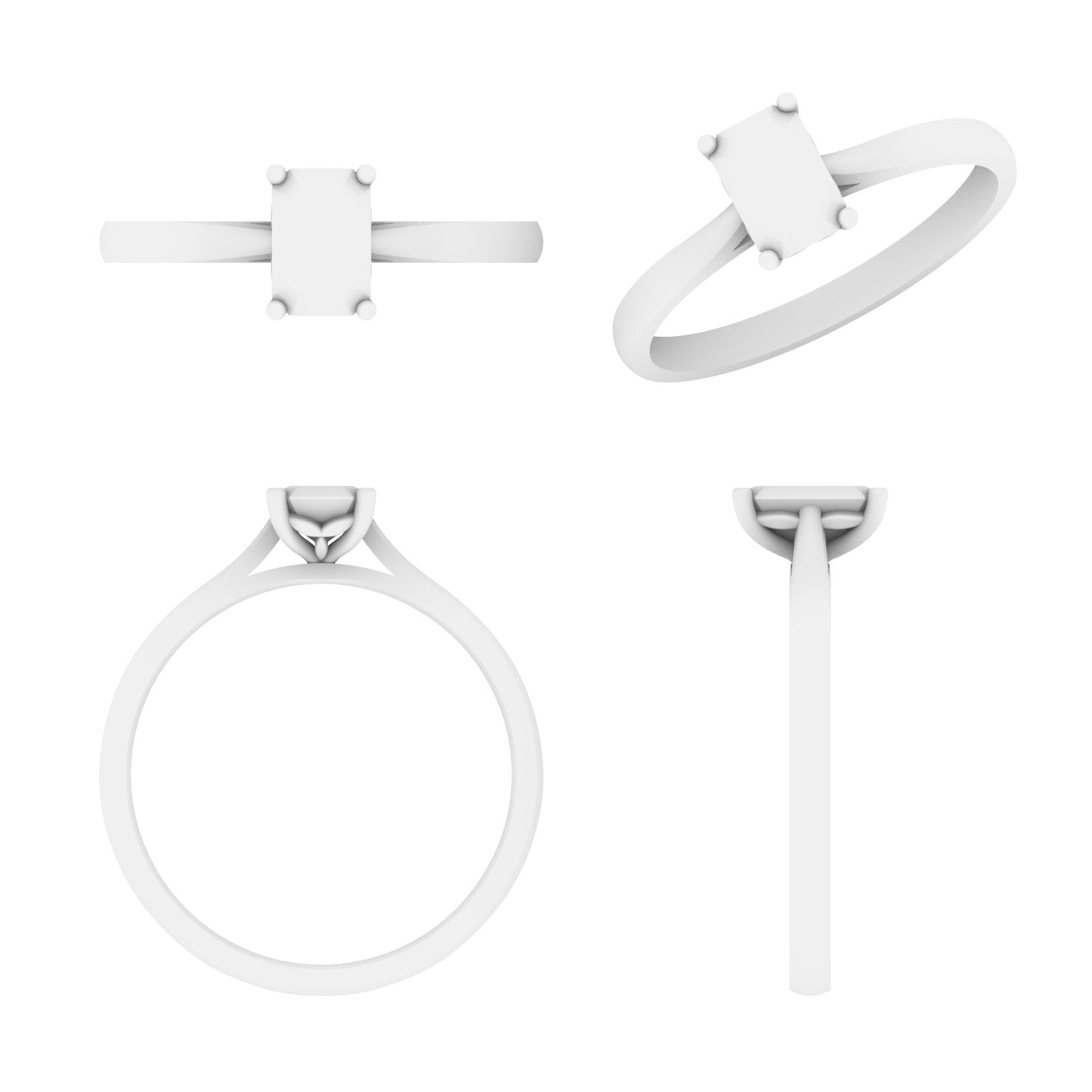 Lab Grown Diamond Emerald Single Stone Ring