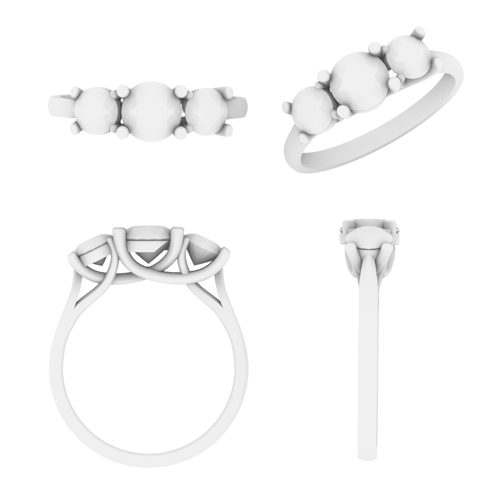 Lab Grown Diamond Round Three Stone Ring