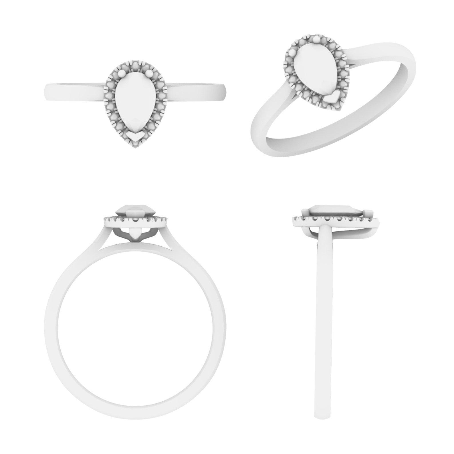 Lab Grown Diamond Pear Halo Ring