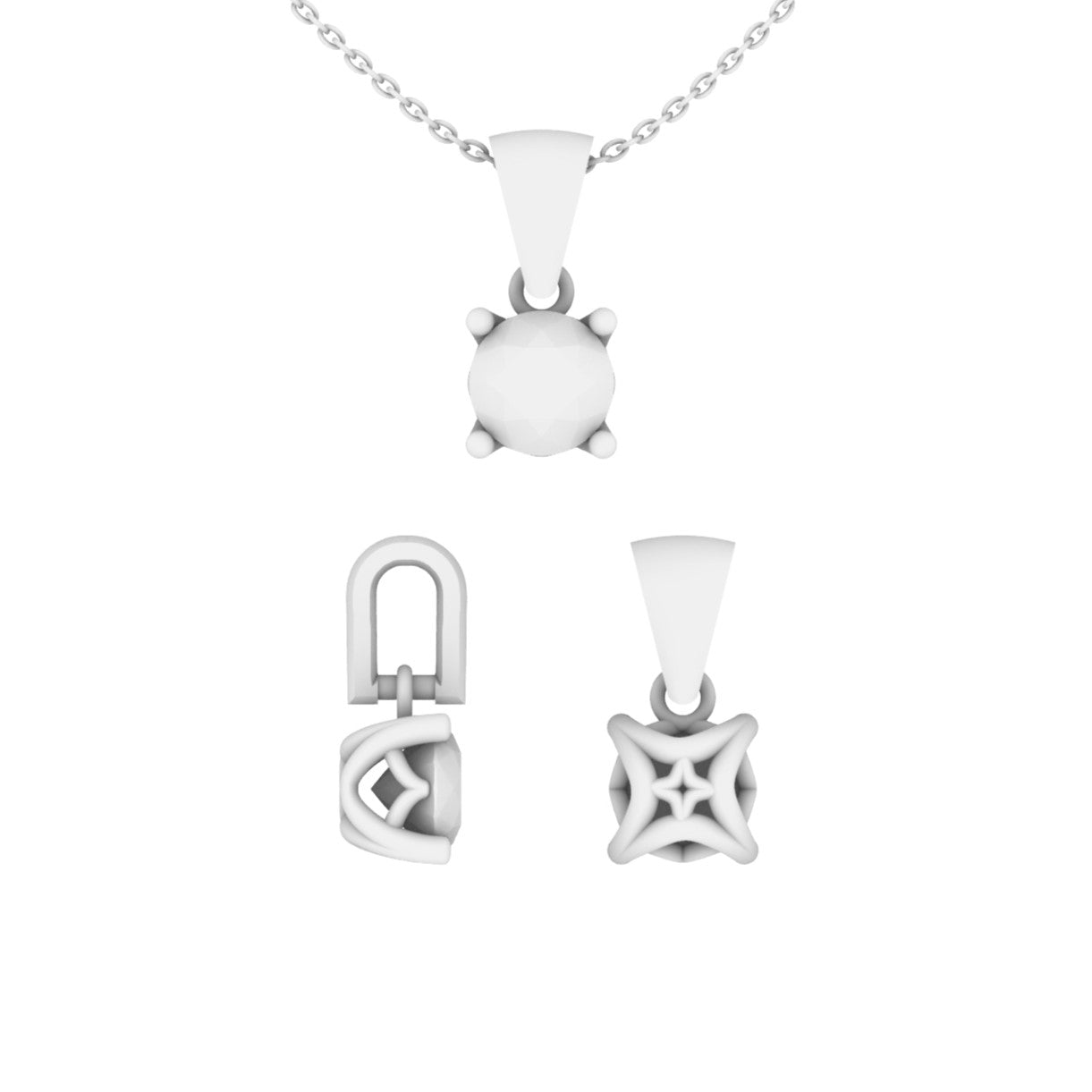 Lab Grown Diamond Round Single Stone Pendant