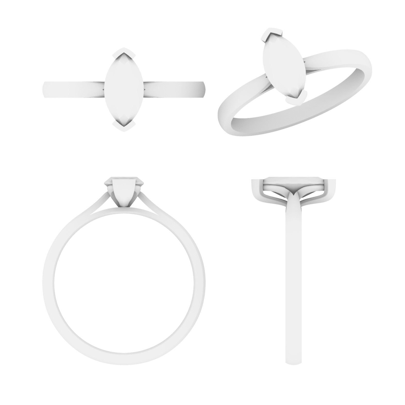 Lab Grown Diamond Marquise Single Stone Ring (In Stock)