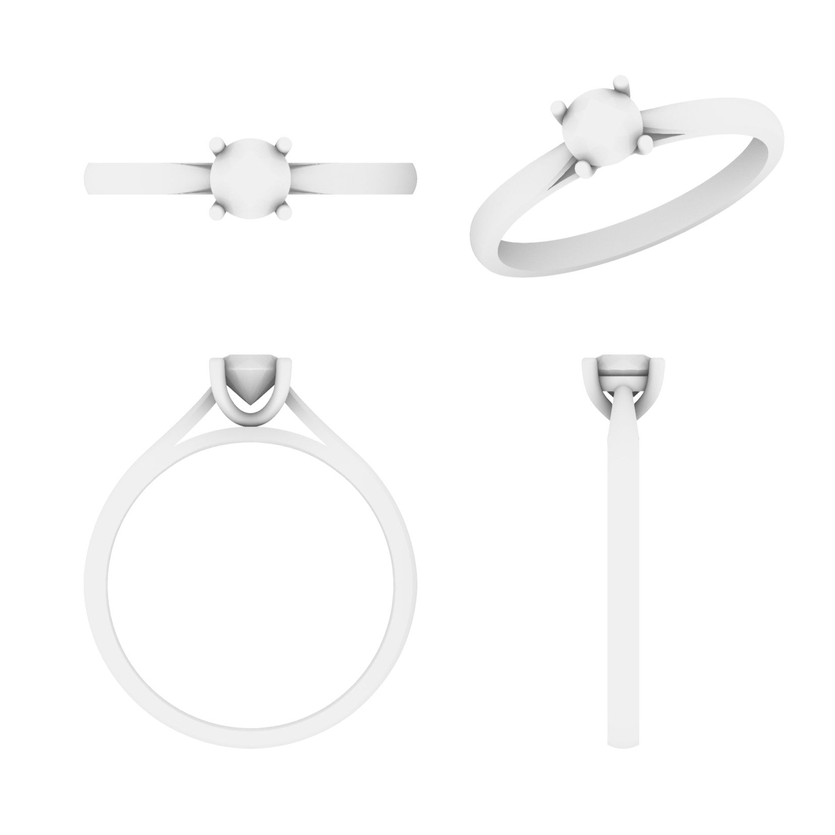 Lab Grown Diamond Round Single Stone Ring (In Stock)