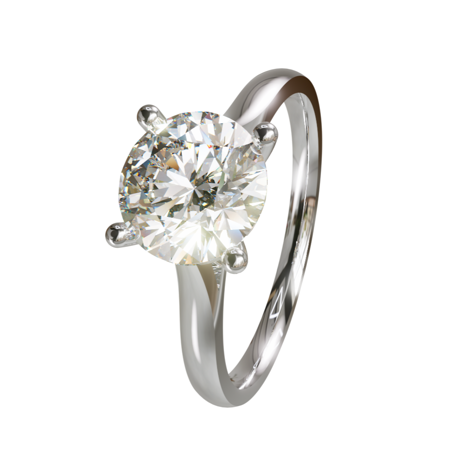 Lab Grown Diamond Round Single Stone Ring (In Stock)
