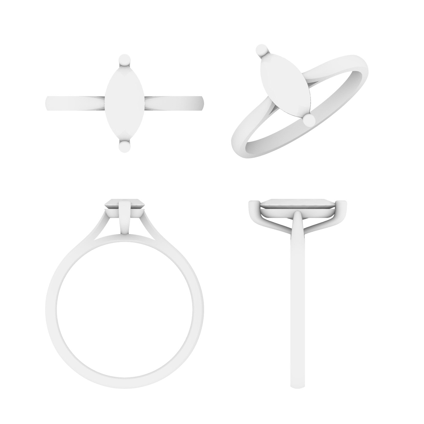 Lab Grown Diamond Marquise Single Stone Ring