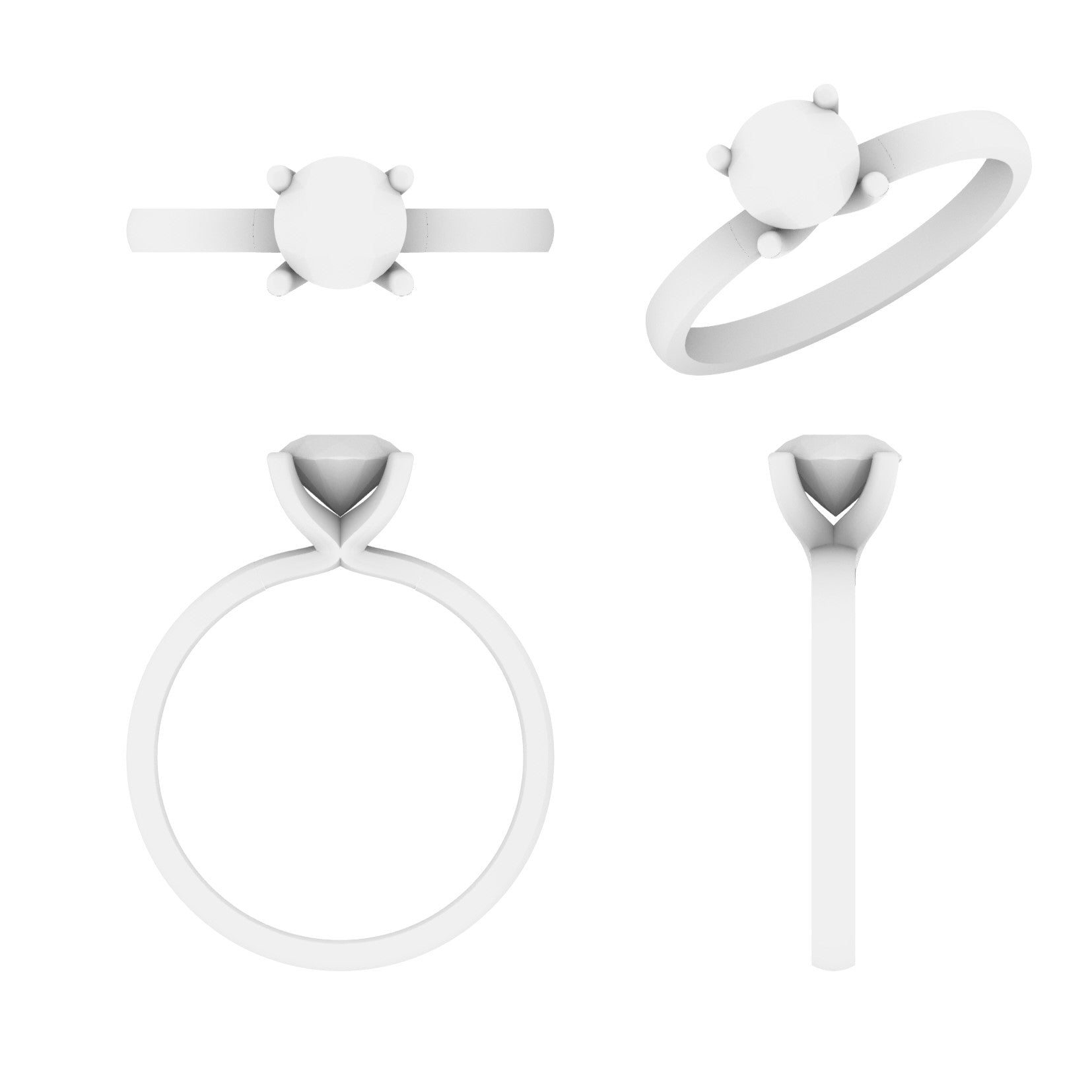 Lab Grown Diamond Round Single Stone Ring