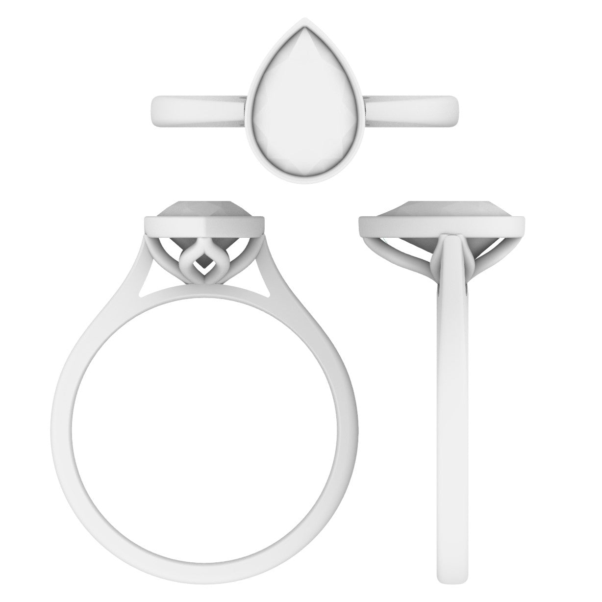 Lab Grown Diamond Pear Single Stone Ring