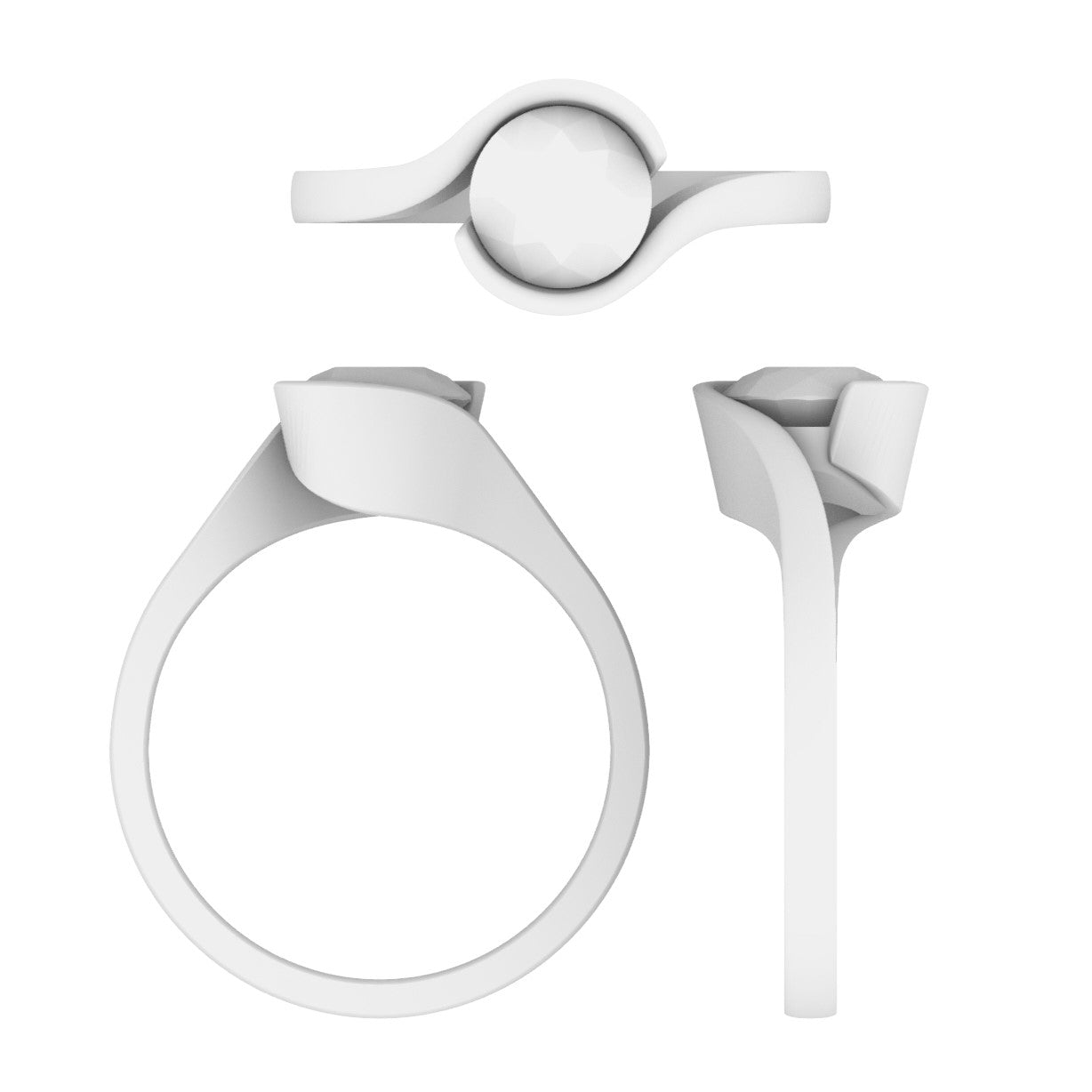 Lab Grown Diamond Round Twist Single Stone Ring