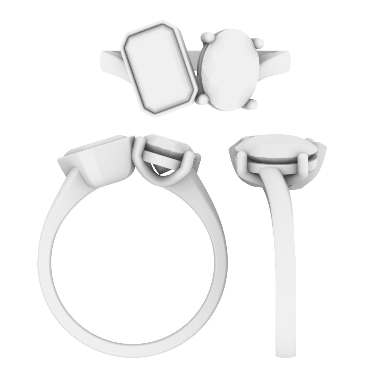 Lab Grown Diamond 2 Stone Twist Ring