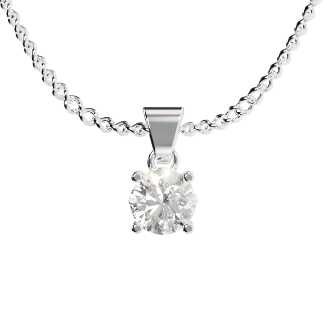 Lab Grown Diamond Round Single Stone Pendant