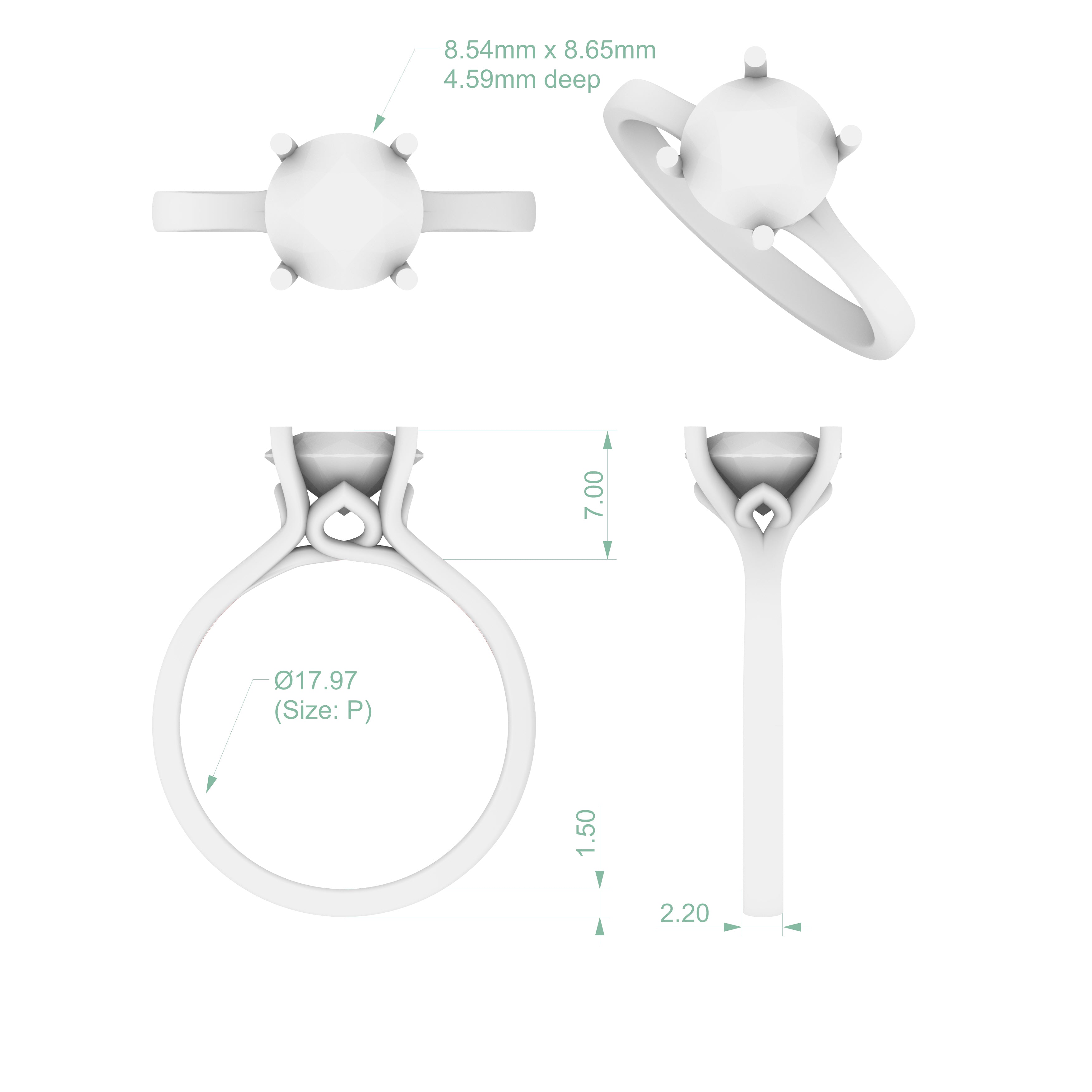 Lab Grown Diamond Round Single Stone Ring