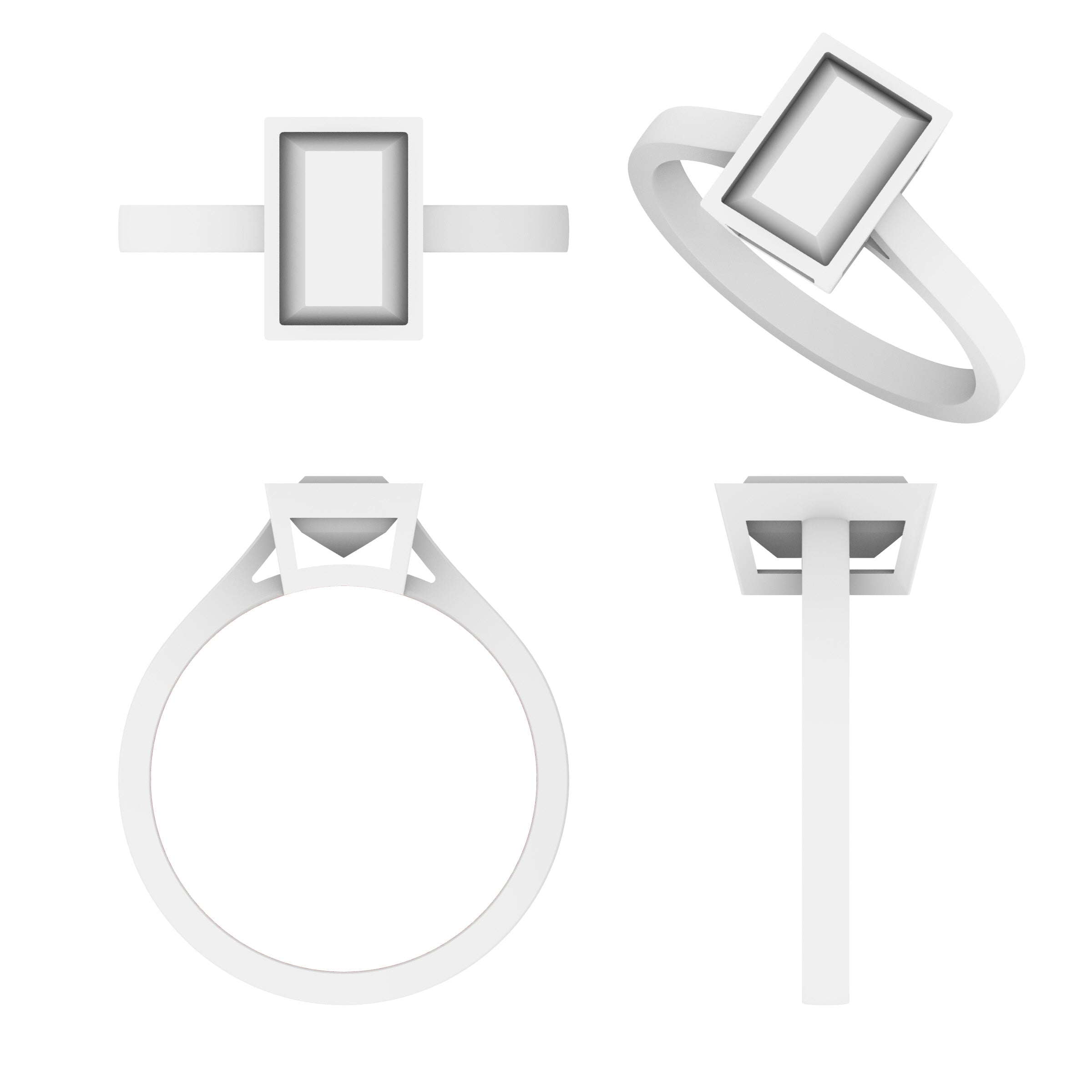 Lab Grown Diamond Baguette Cut Single Stone Ring