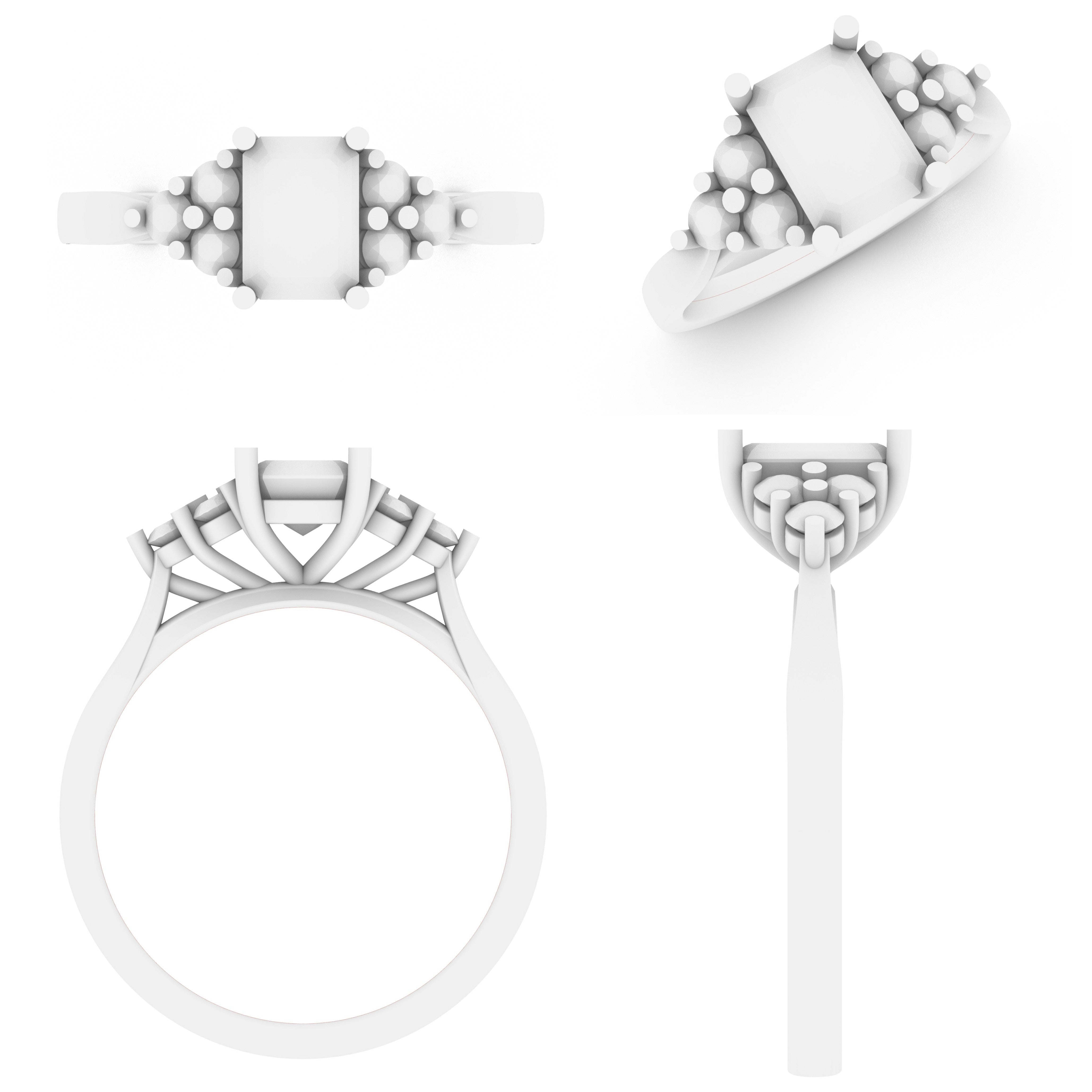 Lab Grown Gemstone & Diamond Trefoil Ring