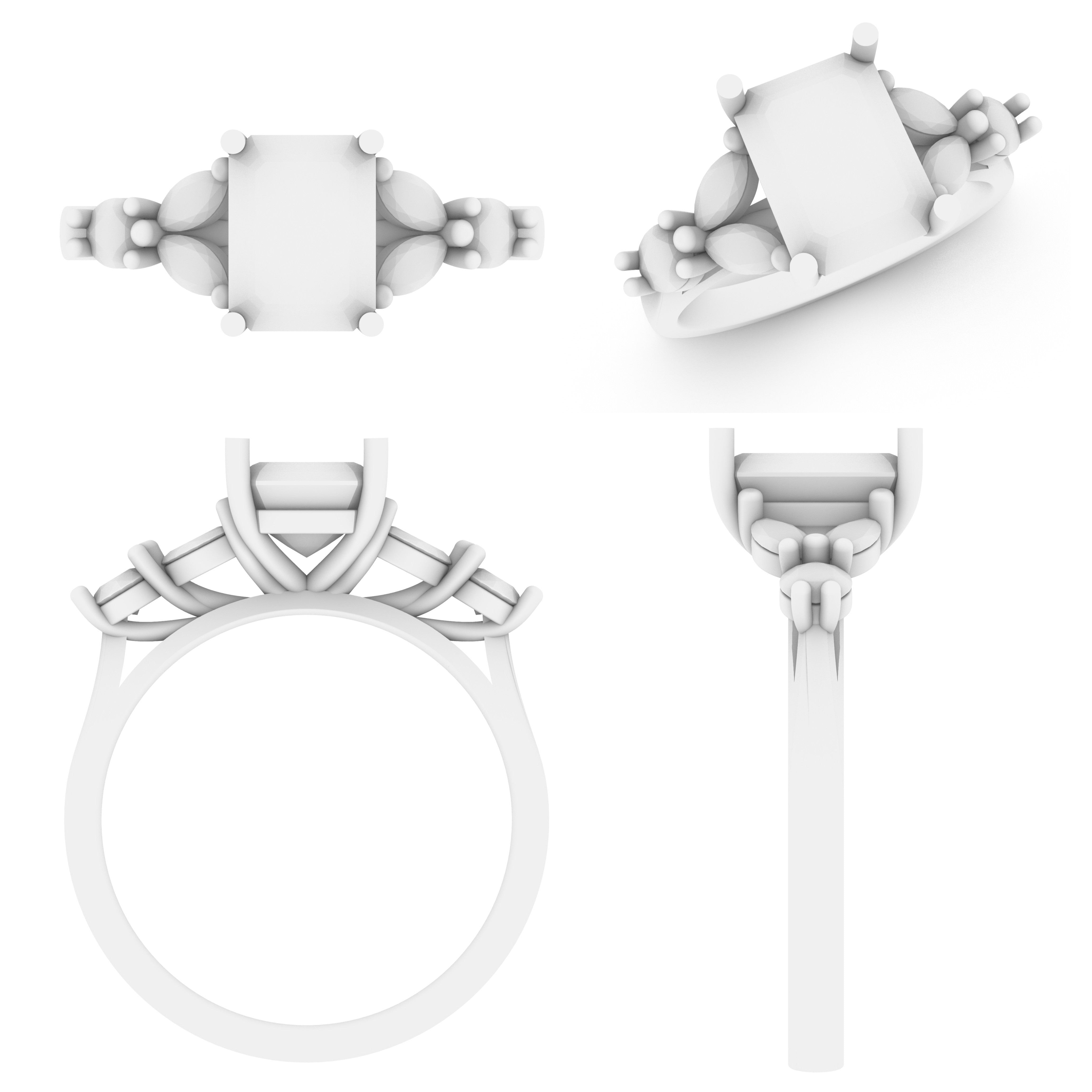 Lab Grown Gemstone & Diamond Trefoil Ring