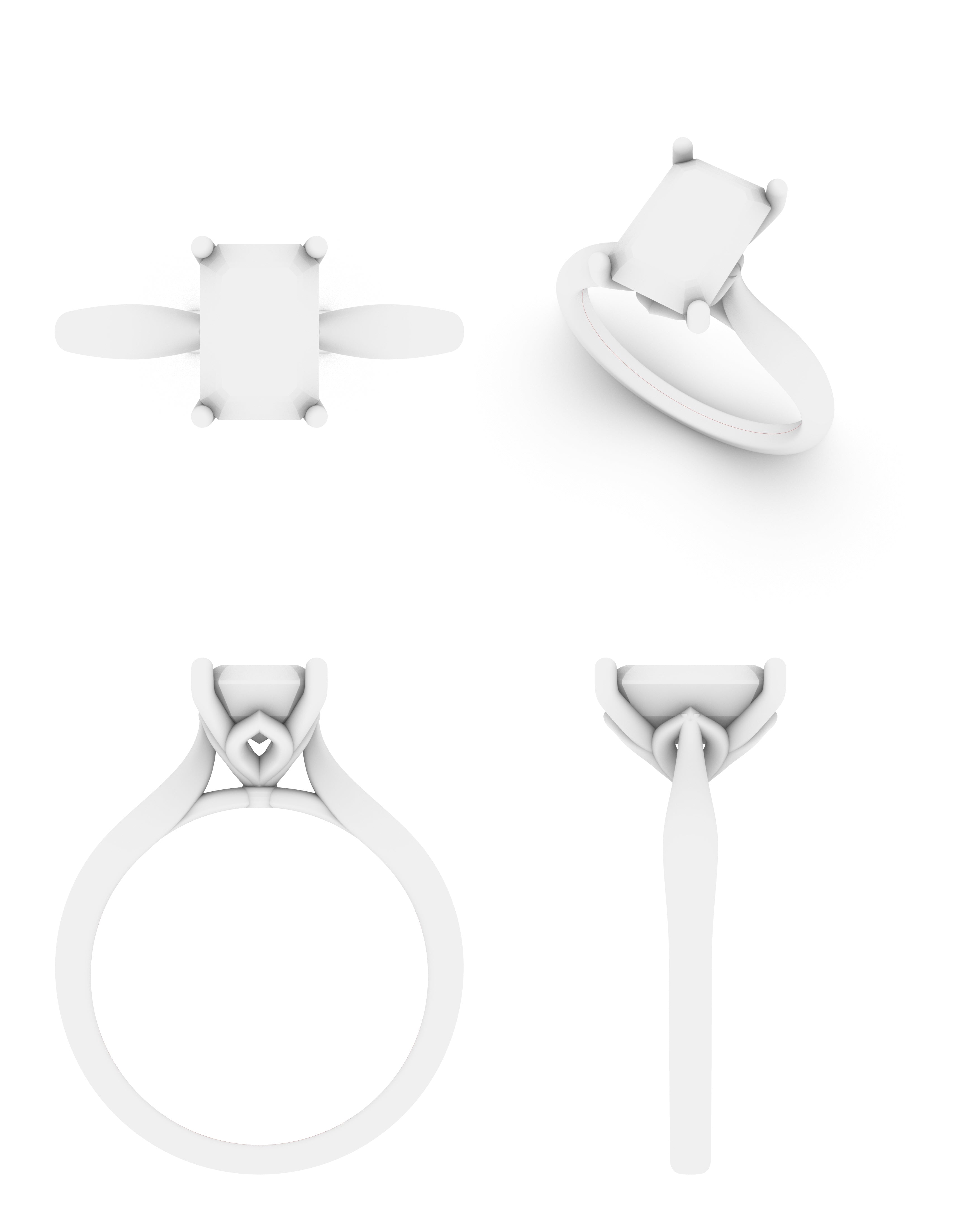 Lab Grown Diamond Emerald Single Stone Ring