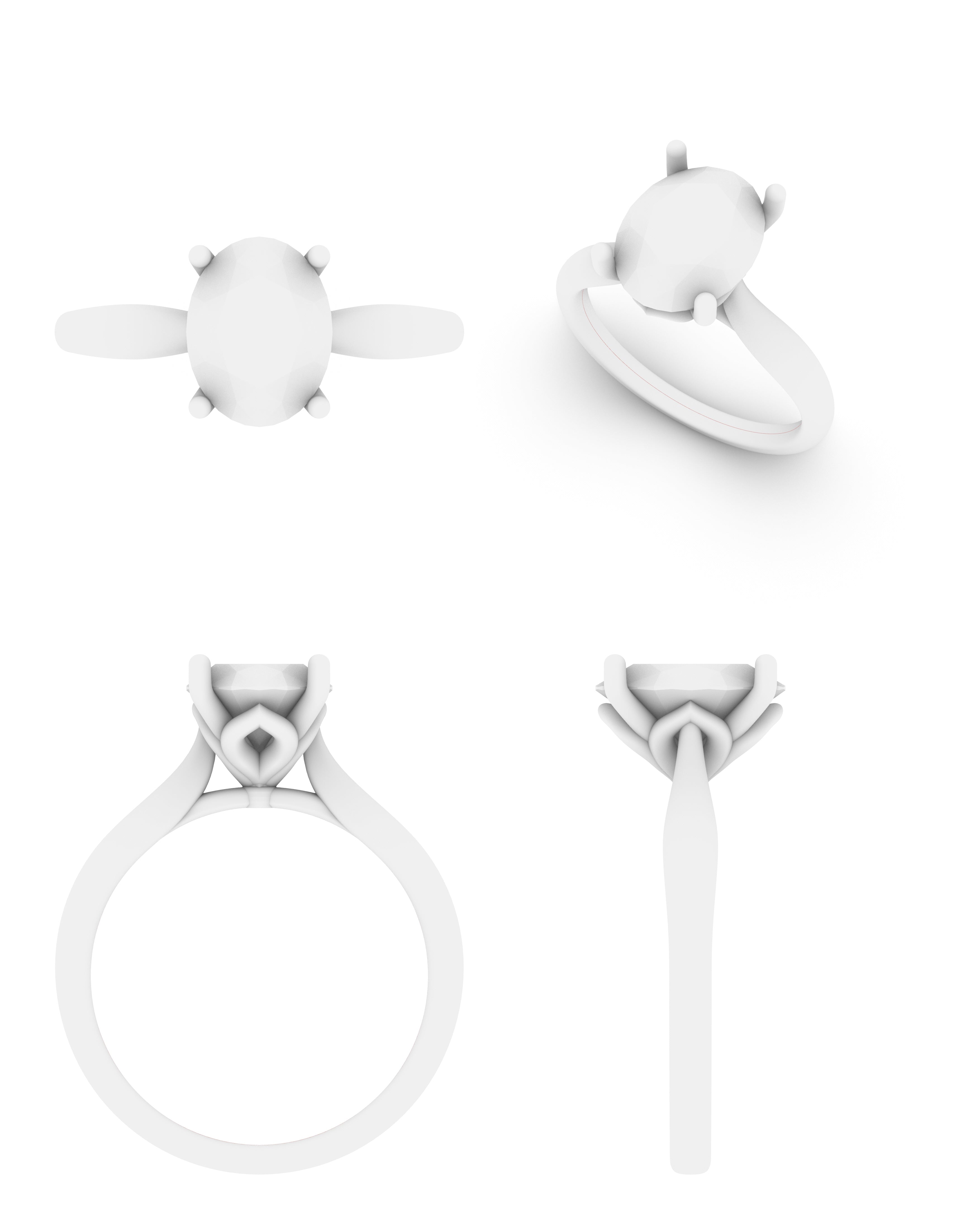 Lab Grown Diamond Oval Single Stone Ring