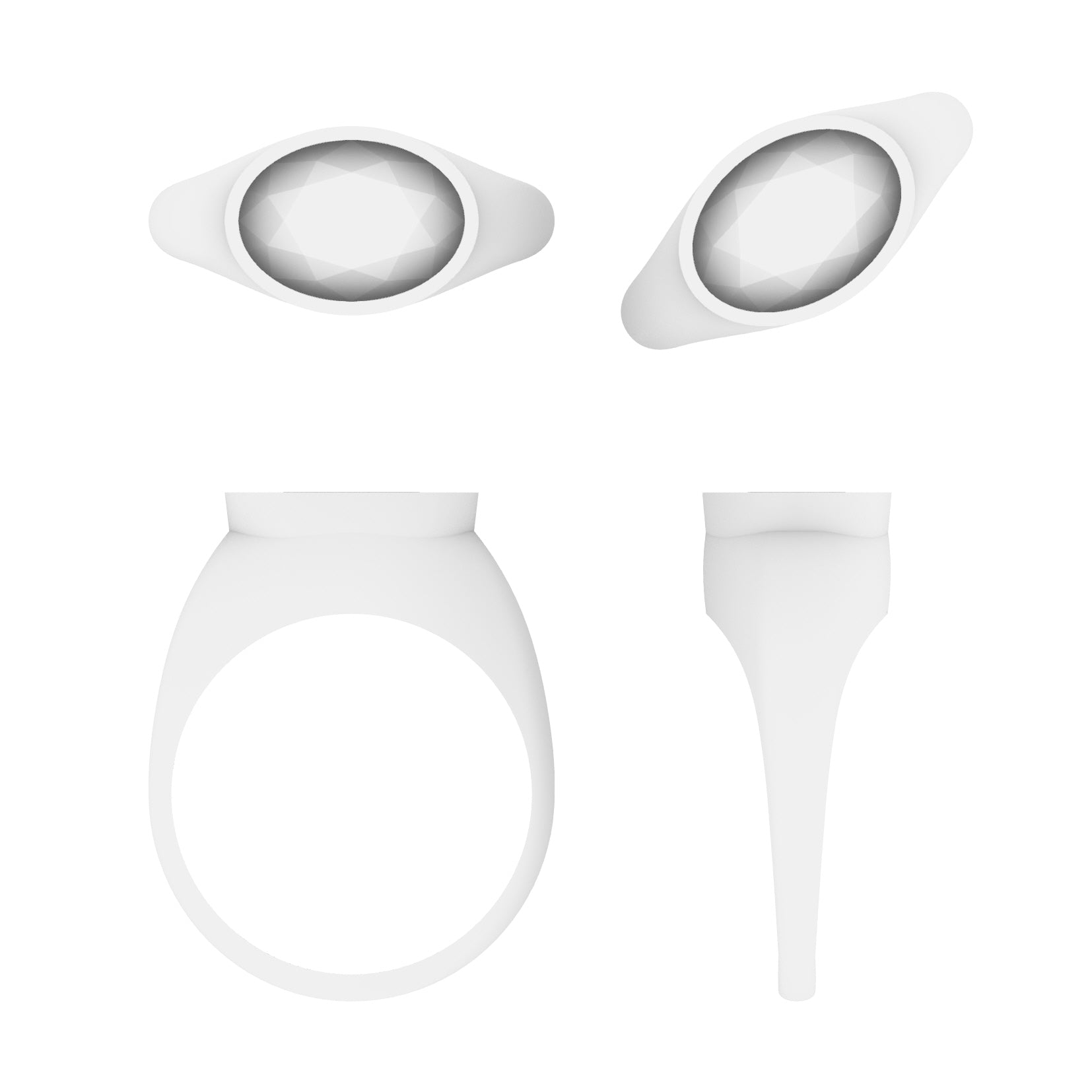 Lab Grown Diamond Oval East West Ring