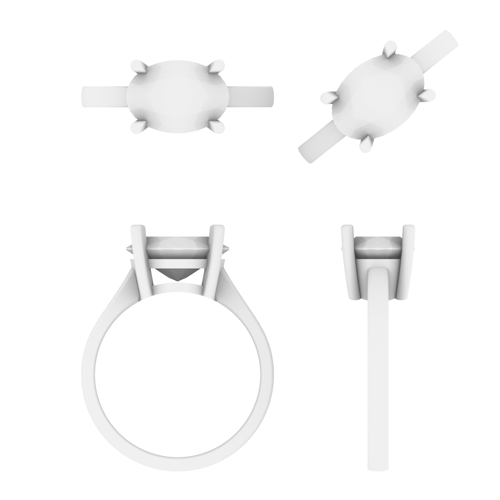 Lab Grown Diamond Oval East West Ring