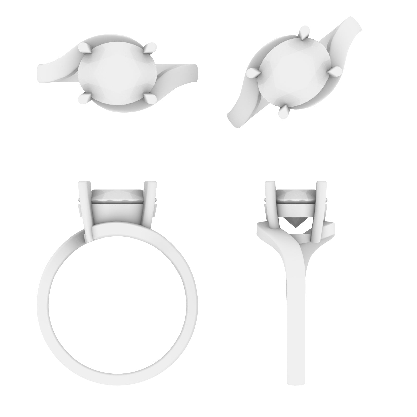 Lab Grown Diamond Oval East West Twist Ring